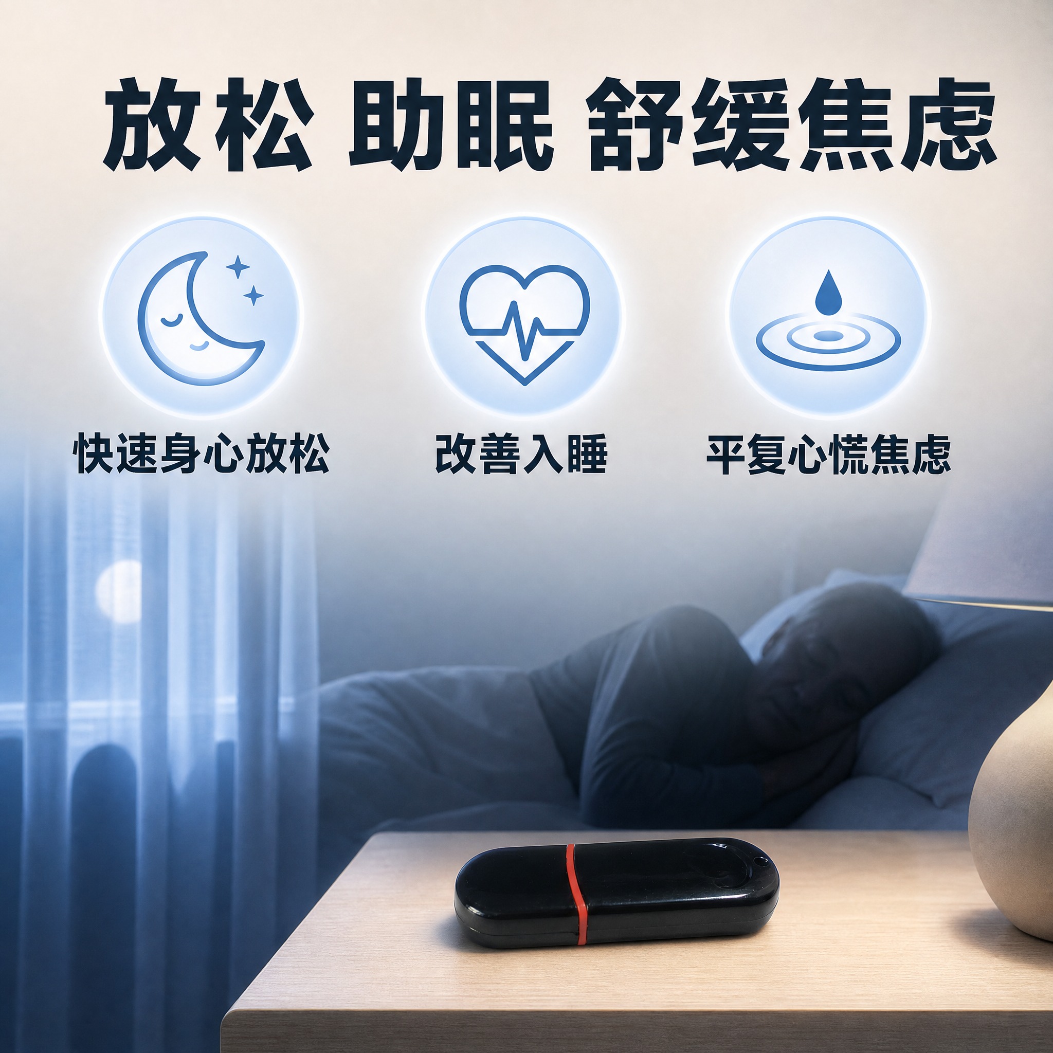 [主图-2] 三大核心功能卖点展示，突出放松、助眠、舒缓焦虑三… - 图片创意预览