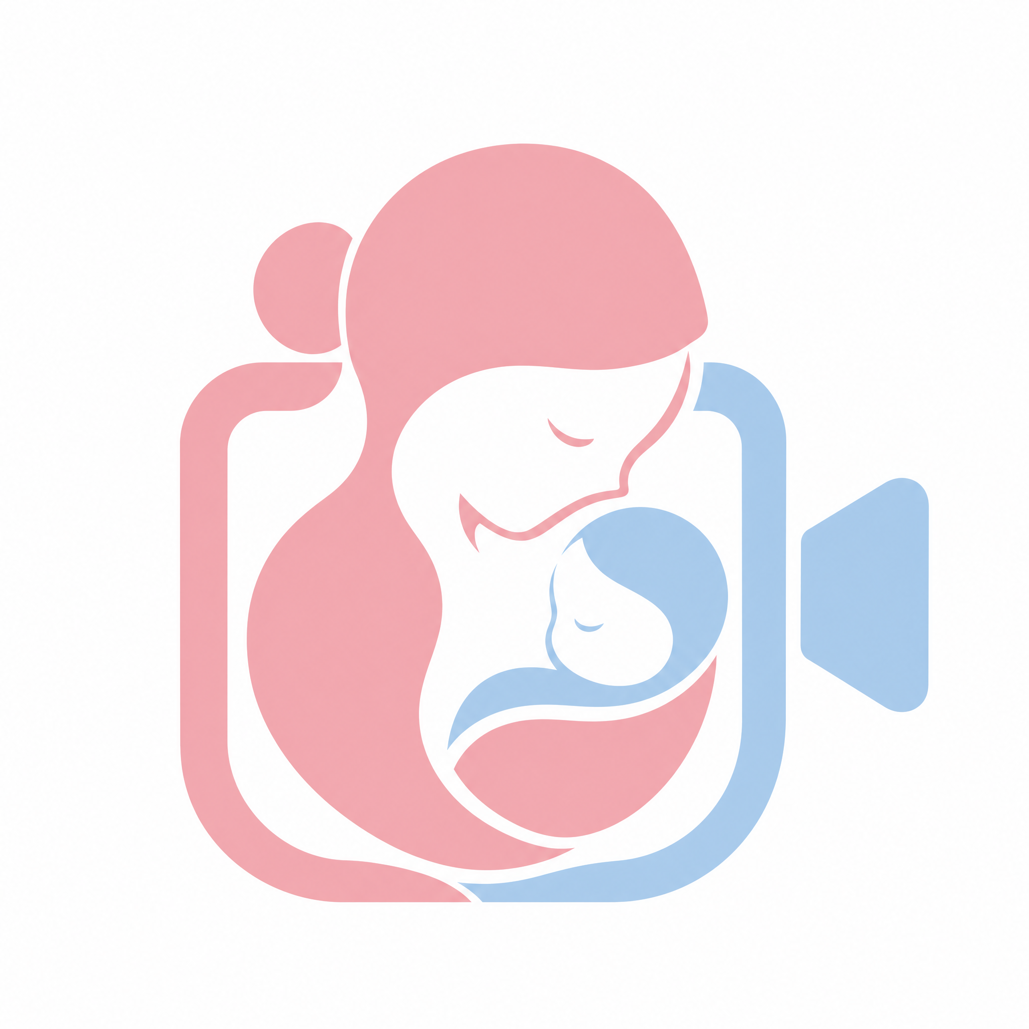妇女儿童医院简约几何辅助图形，极简设计，包含摄像机图标，抽象妈… - 图片创意预览