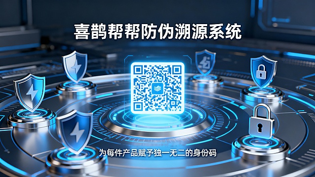 “担心仿冒品损害品牌？喜鹊帮帮防伪溯源系统，为每件产品赋予独一无二的身份码。