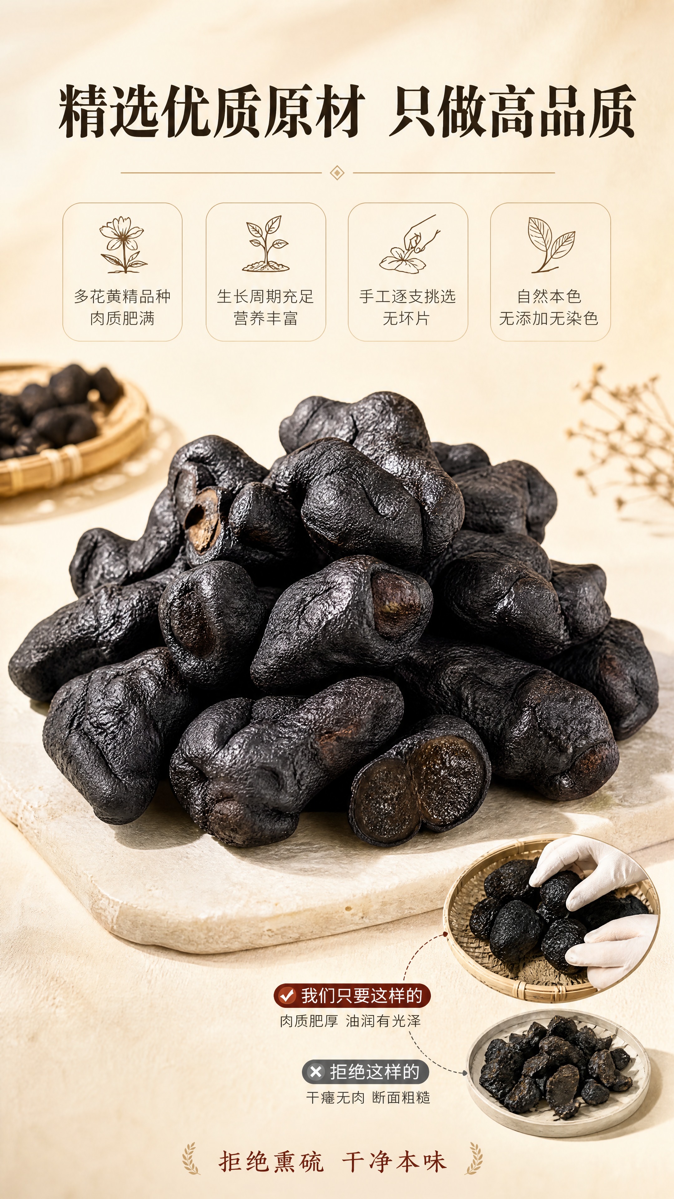 [商品] 使用【图2】【图9】黄精果特写图；保留黄精乌黑油润的… - 图片创意预览
