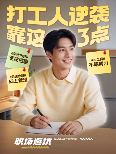 职场话题讨论小红书人像封面预览效果