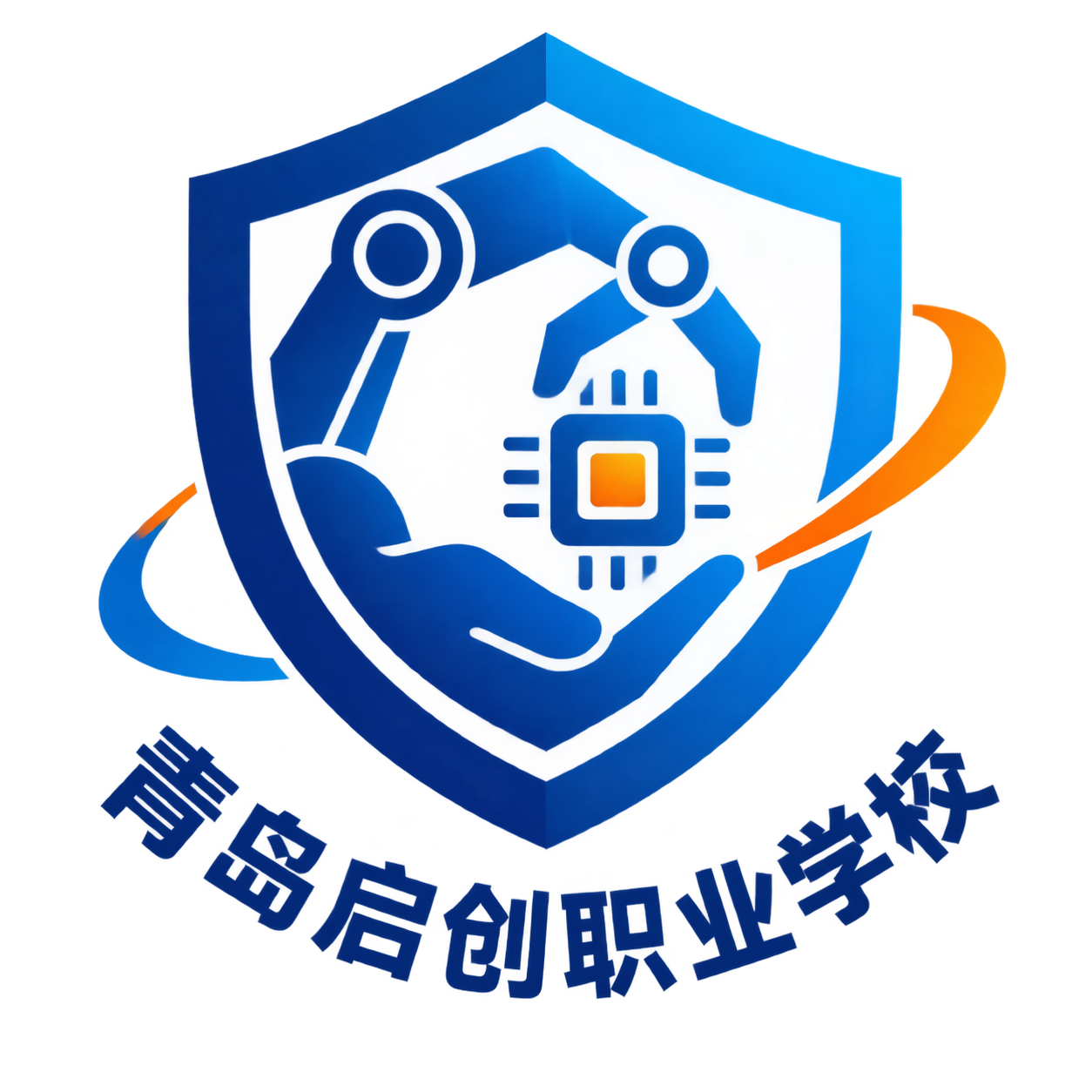 青岛启创职业学校Logo设计，工业机器人培训与PLC编程培训行… - 图片创意预览