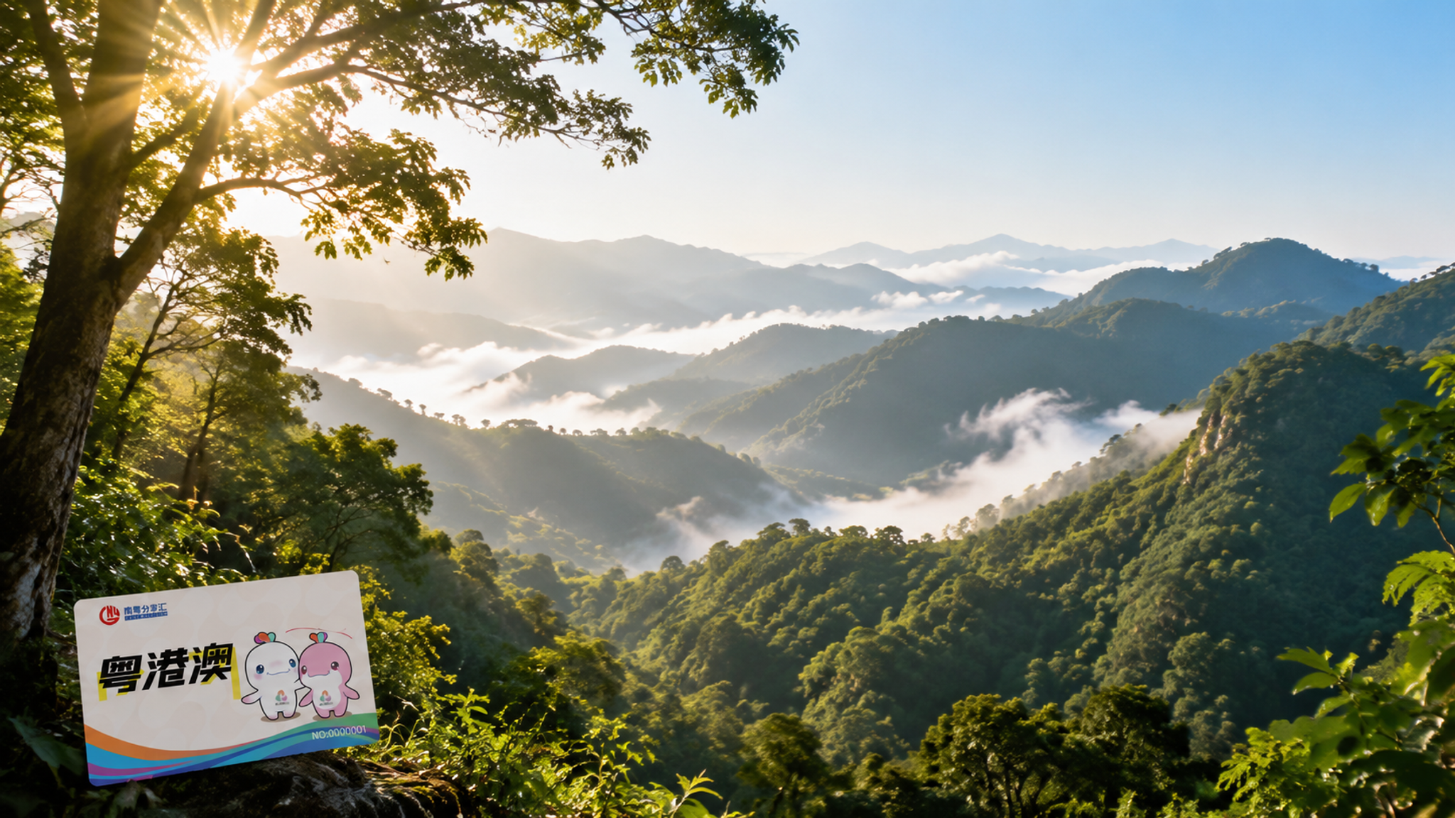 大湾区山林自然风景，连绵的青山绿树，云雾缭绕的山峦，阳光透过树… - 图片创意预览
