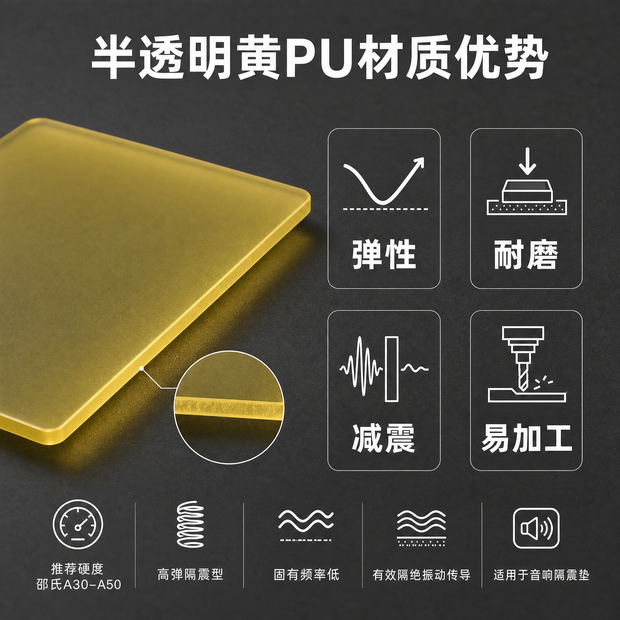 [主图-3] 主题：半透明黄PU材质卖点图。唯一任务：突出半透… - 图片创意预览