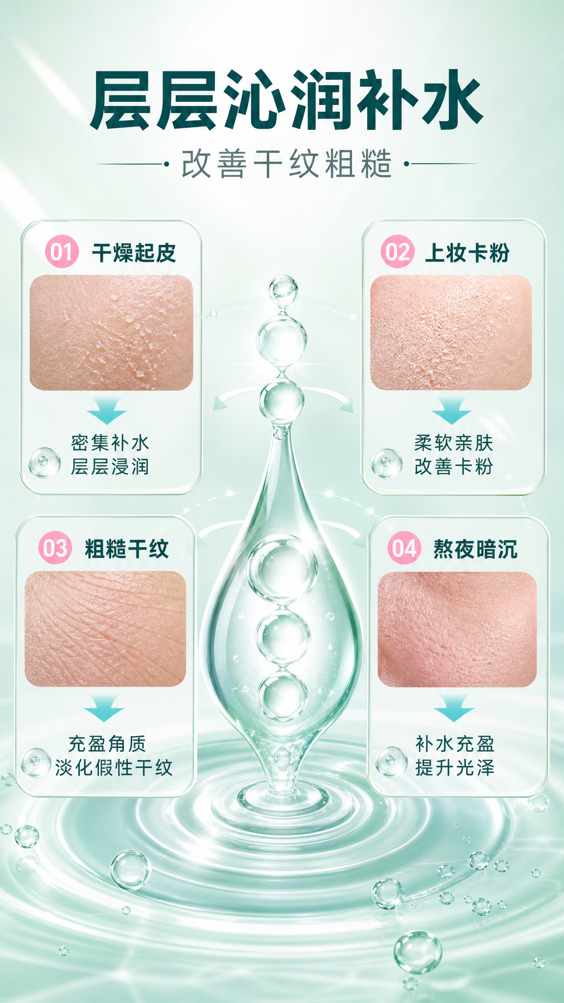 [商品] 本张为补水功效机理示意页，不放置产品实拍，延续薄荷绿… - 图片创意预览
