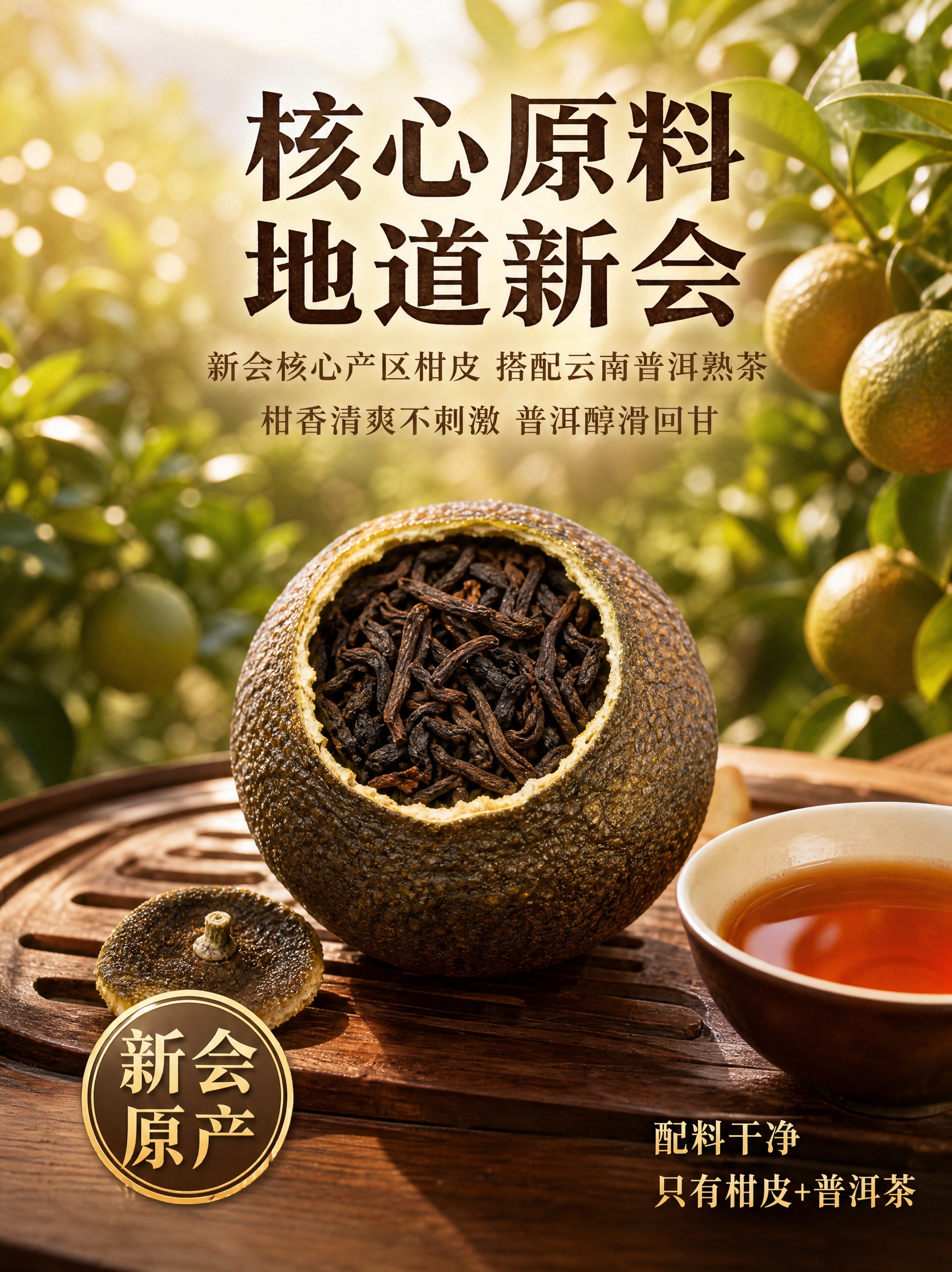 [有文字主图-2] 新会核心产区卖点，突出地道原料、柑香醇厚。… - 图片创意预览