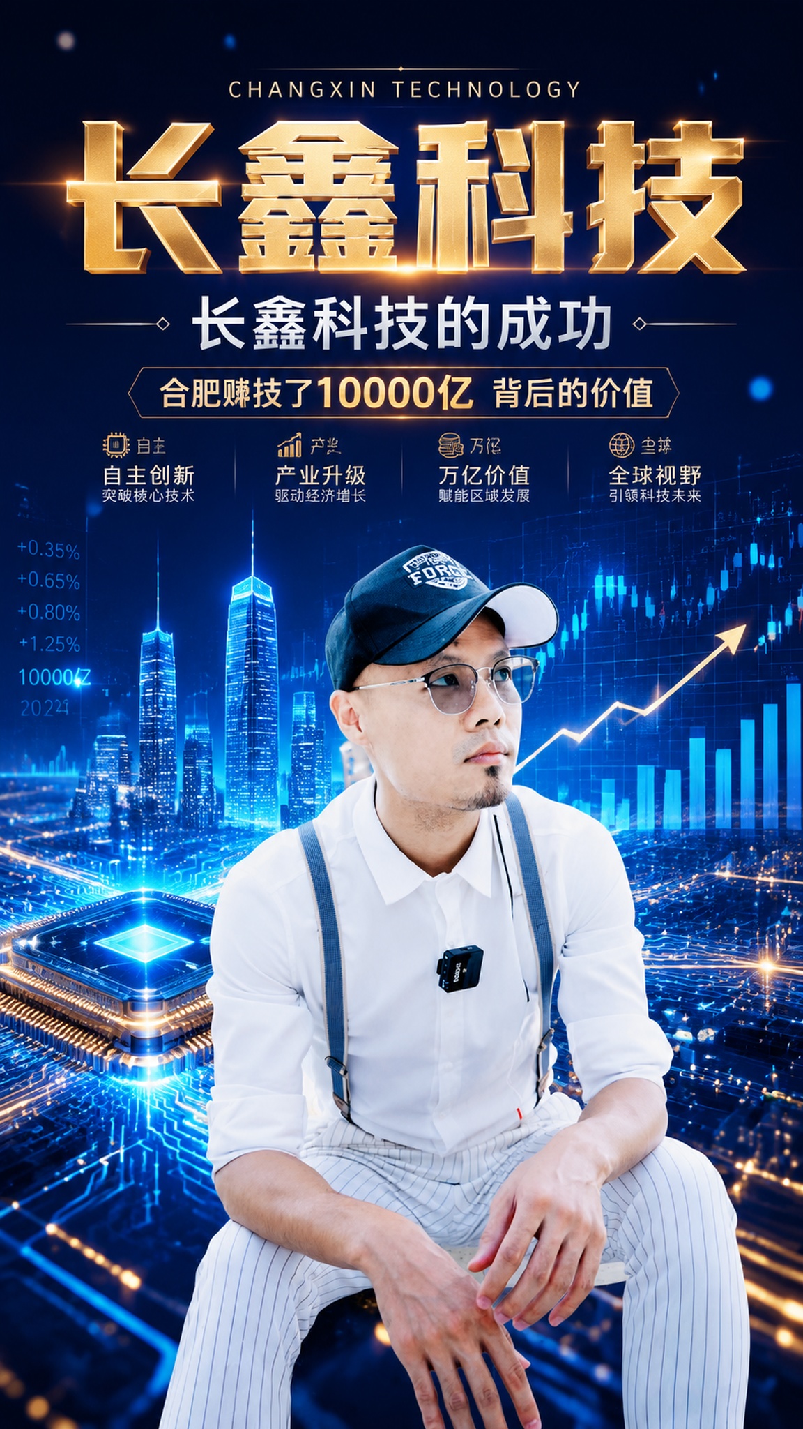 保留图中人物完整形象和姿态，人物位于画面下半部分，将背景替换为… - 图片创意预览