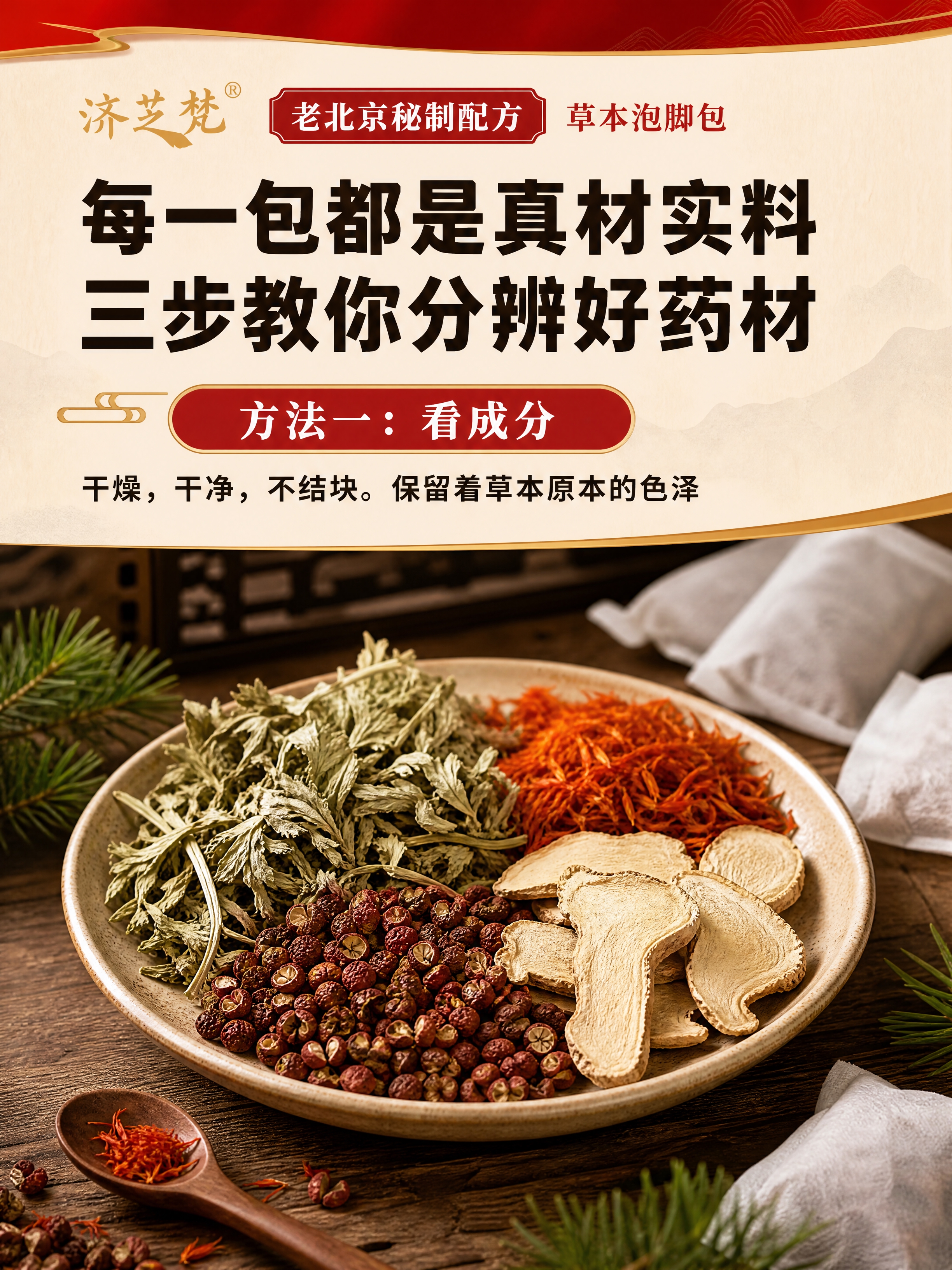 [商品] 使用【图1】济芝梵老北京草本泡脚包产品图作为品牌与产… - 图片创意预览