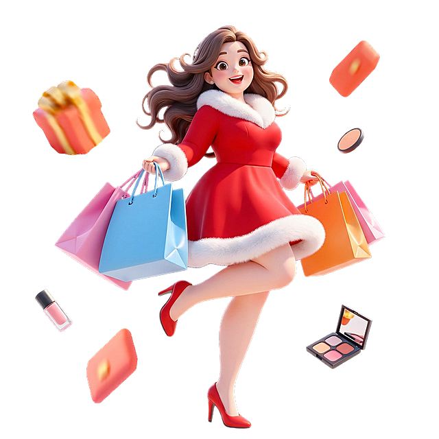 变成胖女孩 裙子红色 加些毛毛