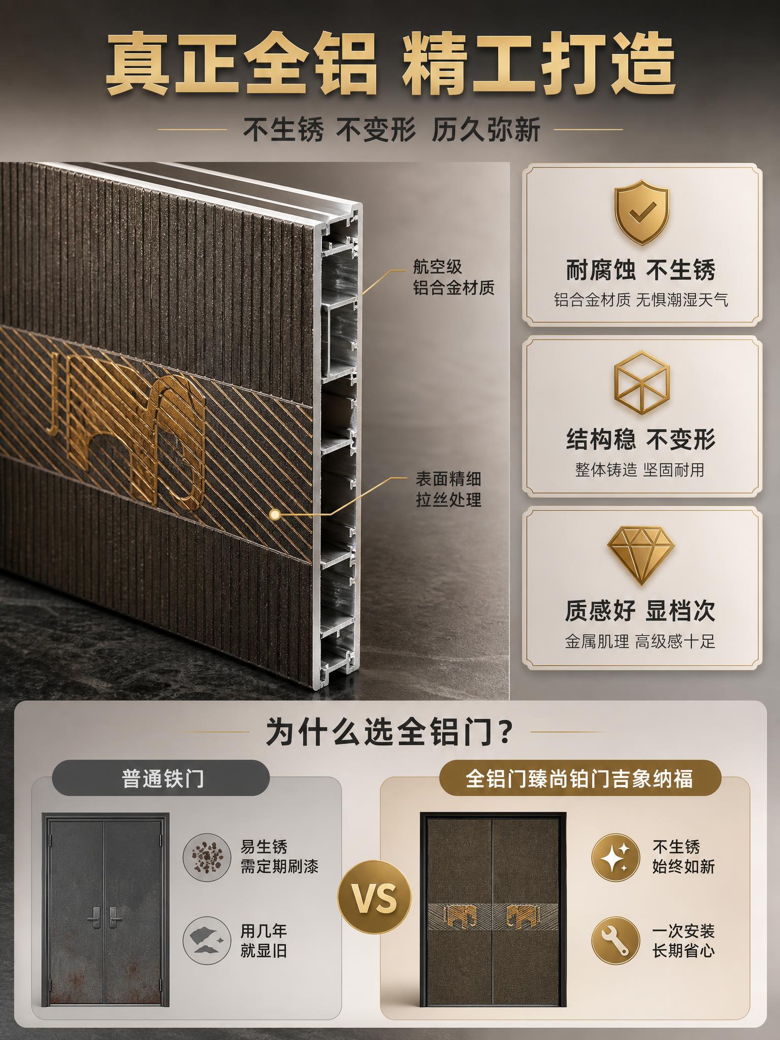 [商品] 使用【图1】臻尚铂门吉象纳福全铝别墅大门；保留大门整… - 图片创意预览