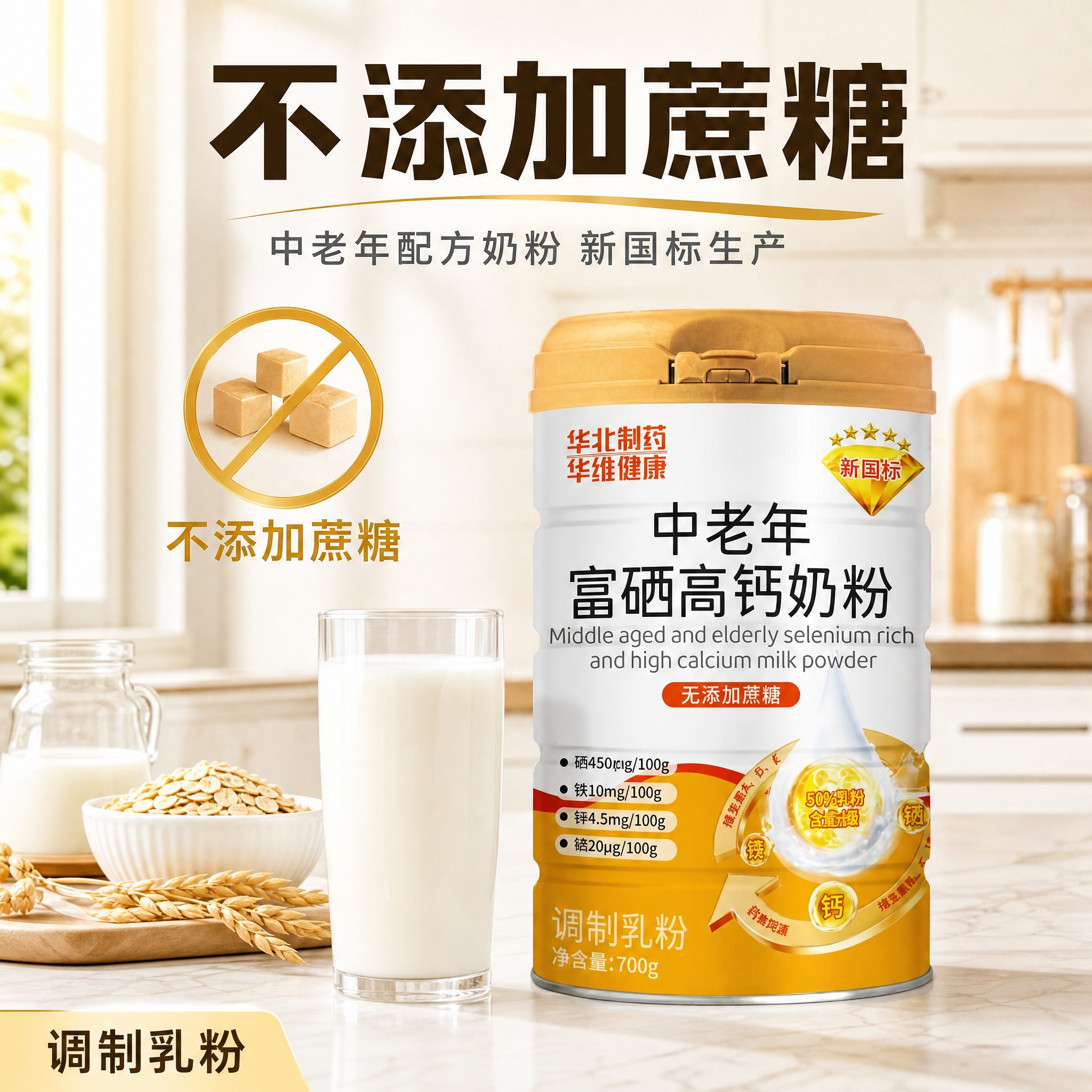 [主图-3] 不添加蔗糖配方展示图，呈现产品配方特点。 [统一… - 图片创意预览