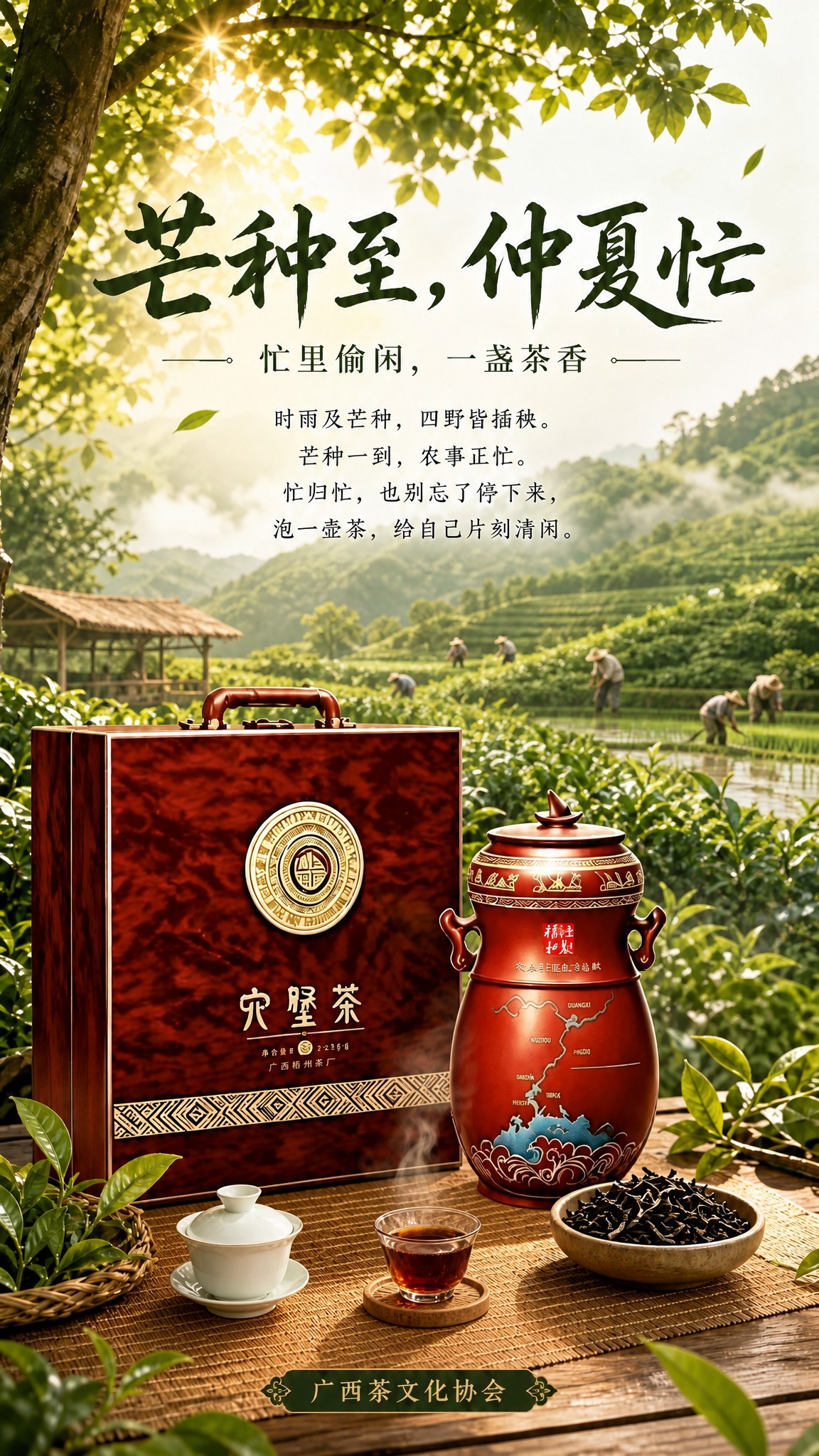 将画面中的盖碗与茶杯（茶盏）尺寸分别缩小约百分之十，位置与造型… - 图片创意预览