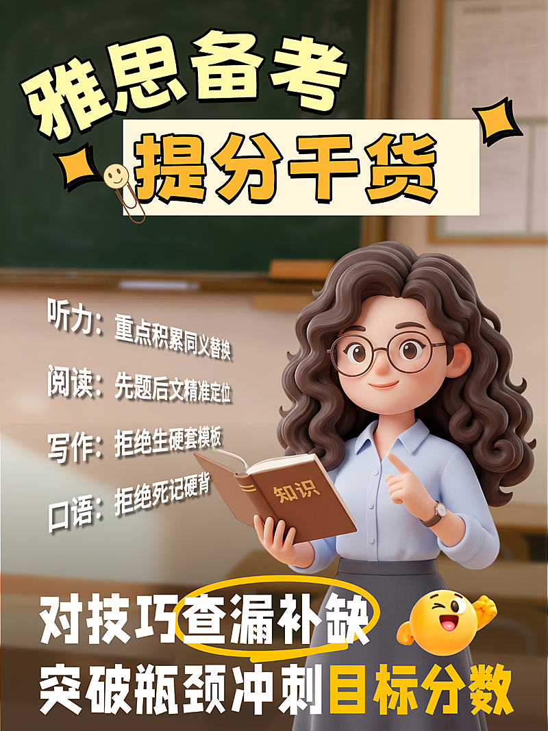 雅思备考提分干货小红书封面