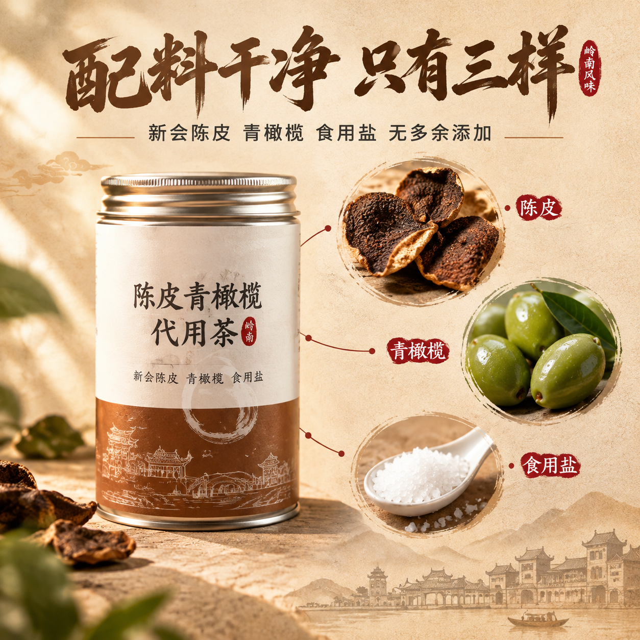 [主图-2] 配料干净 只有三种原料 信任背书图 [统一基调]… - 图片创意预览