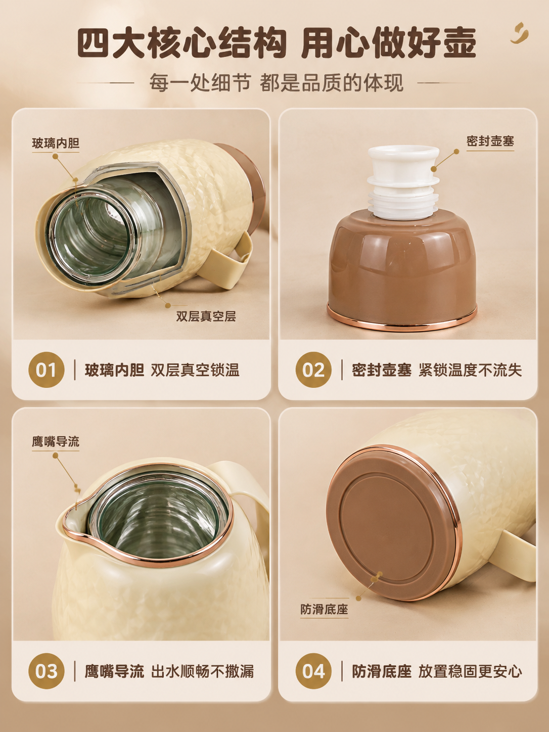 [商品] 使用【图3】奶黄色保温壶侧躺开盖+壶盖分离图；保留奶… - 图片创意预览