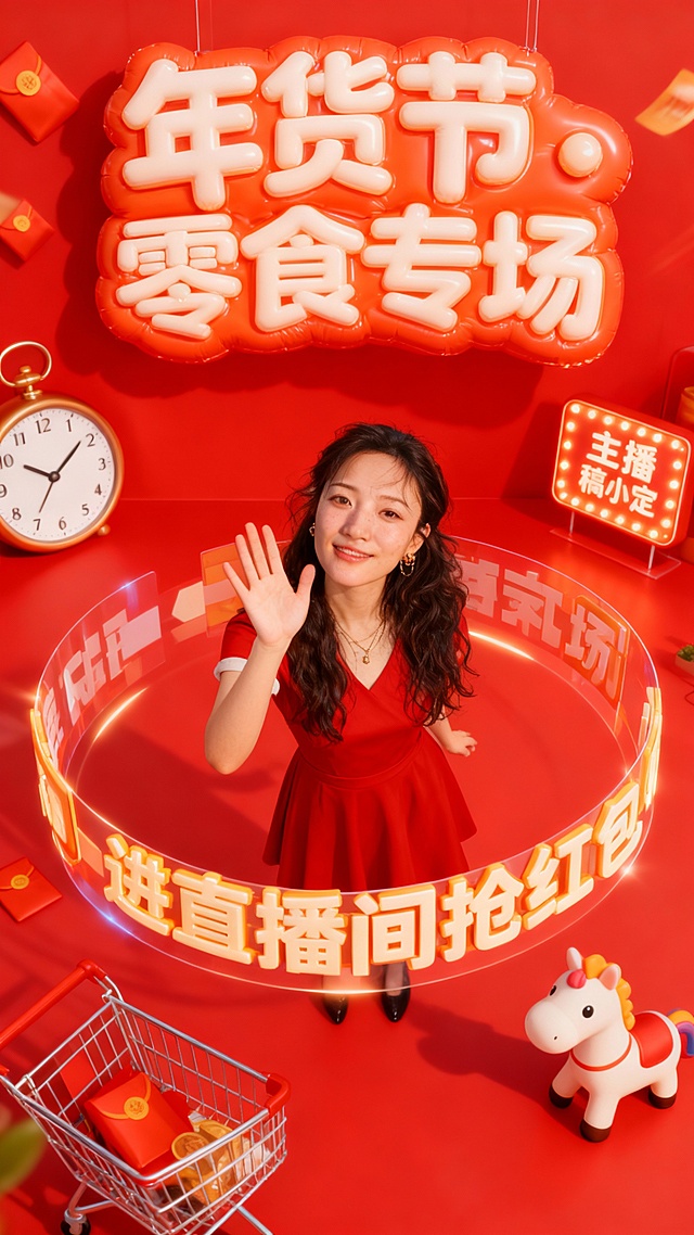 年货节创意直播预告·营销海报