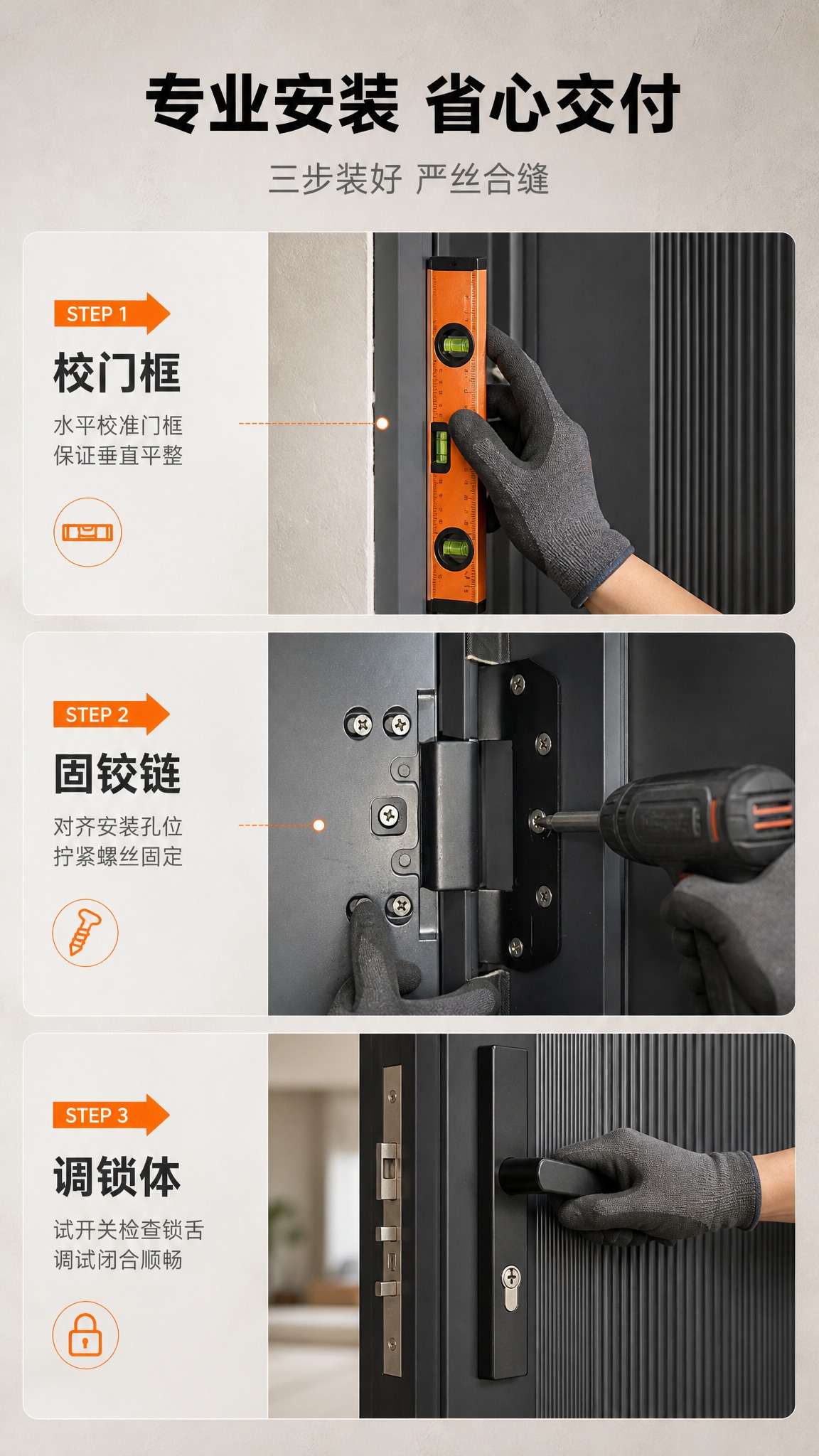 [商品] 使用【图2】重型明装铰链特写图为主，配合【图1】门体… - 图片创意预览