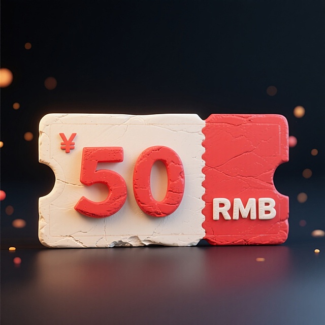 粘土质感的3D浮雕风优惠券，红白撞色设计，强体积感与重拟物风格，节日促销氛围浓厚。