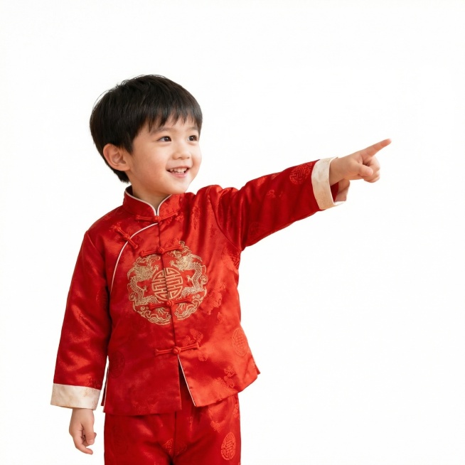 伸出右手指向右边，背景改为纯白色预览效果