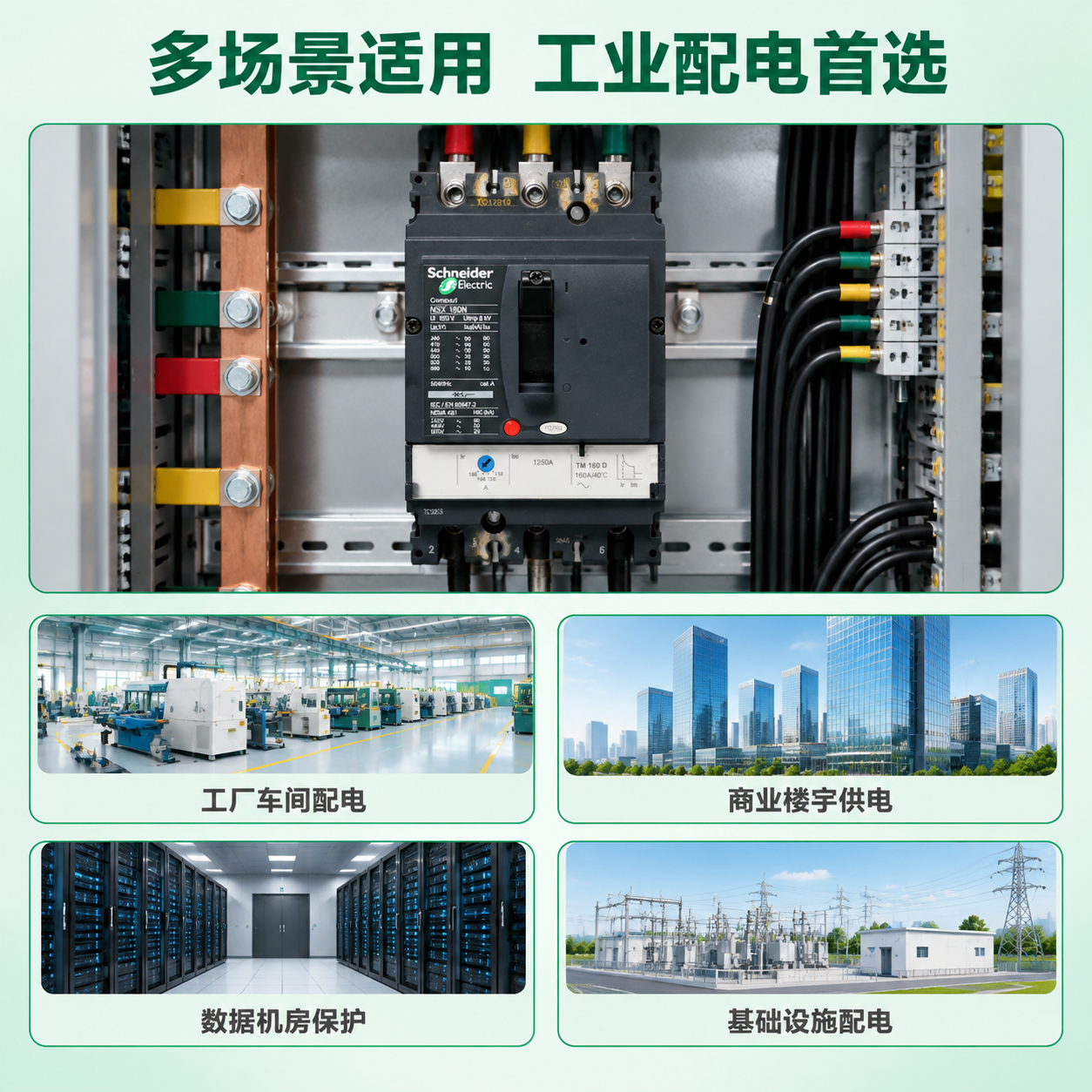 [主图-4] 施耐德NSX160N塑壳断路器应用场景展示，体现… - 图片创意预览