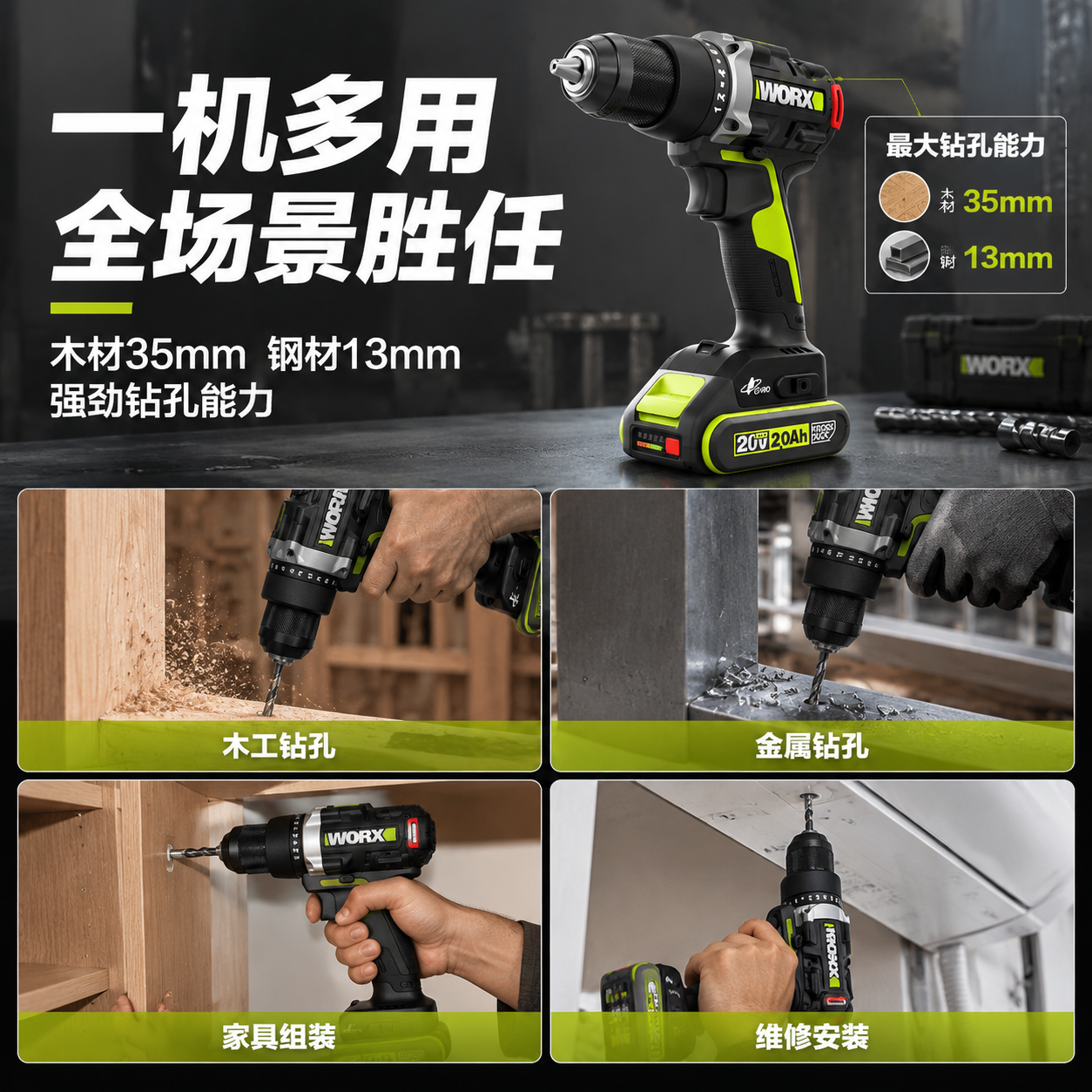 [主图-4] 多场景适用图，主题：一机多用 应对多种工况。 [… - 图片创意预览