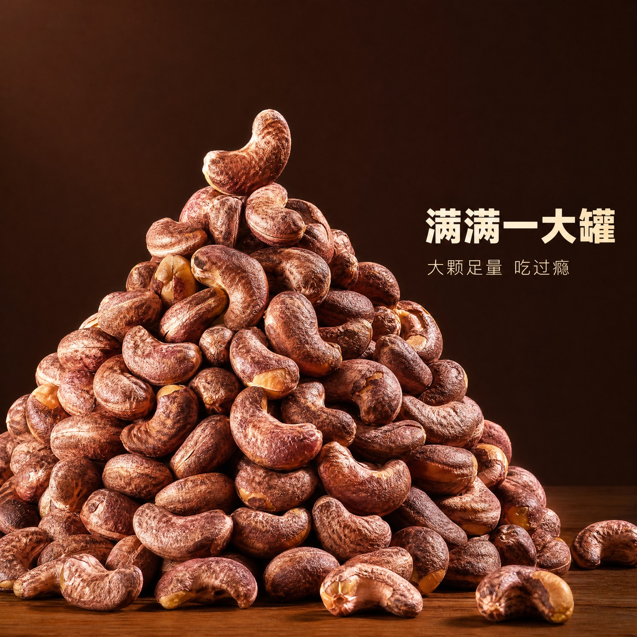 [主图-16] 紫衣盐焗腰果堆叠造型图，突出量多饱满，小众视觉… - 图片创意预览