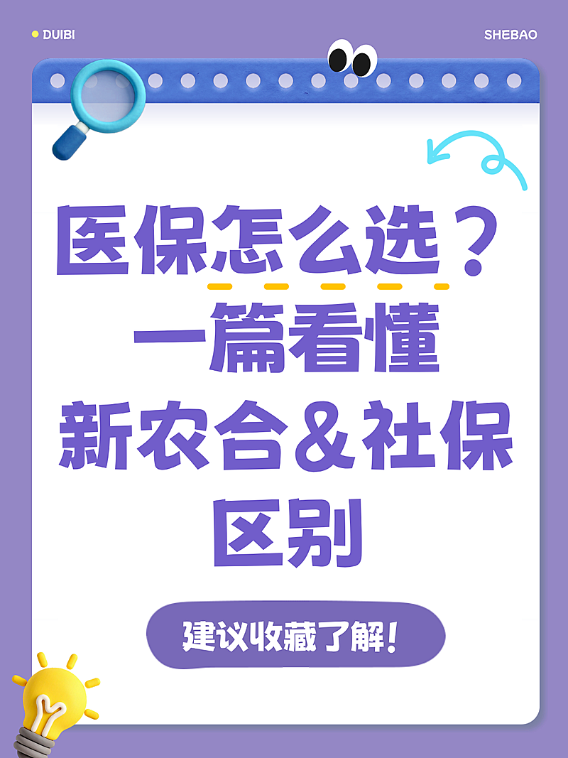 医疗保险知识科普对比紫色手账风小红书封面