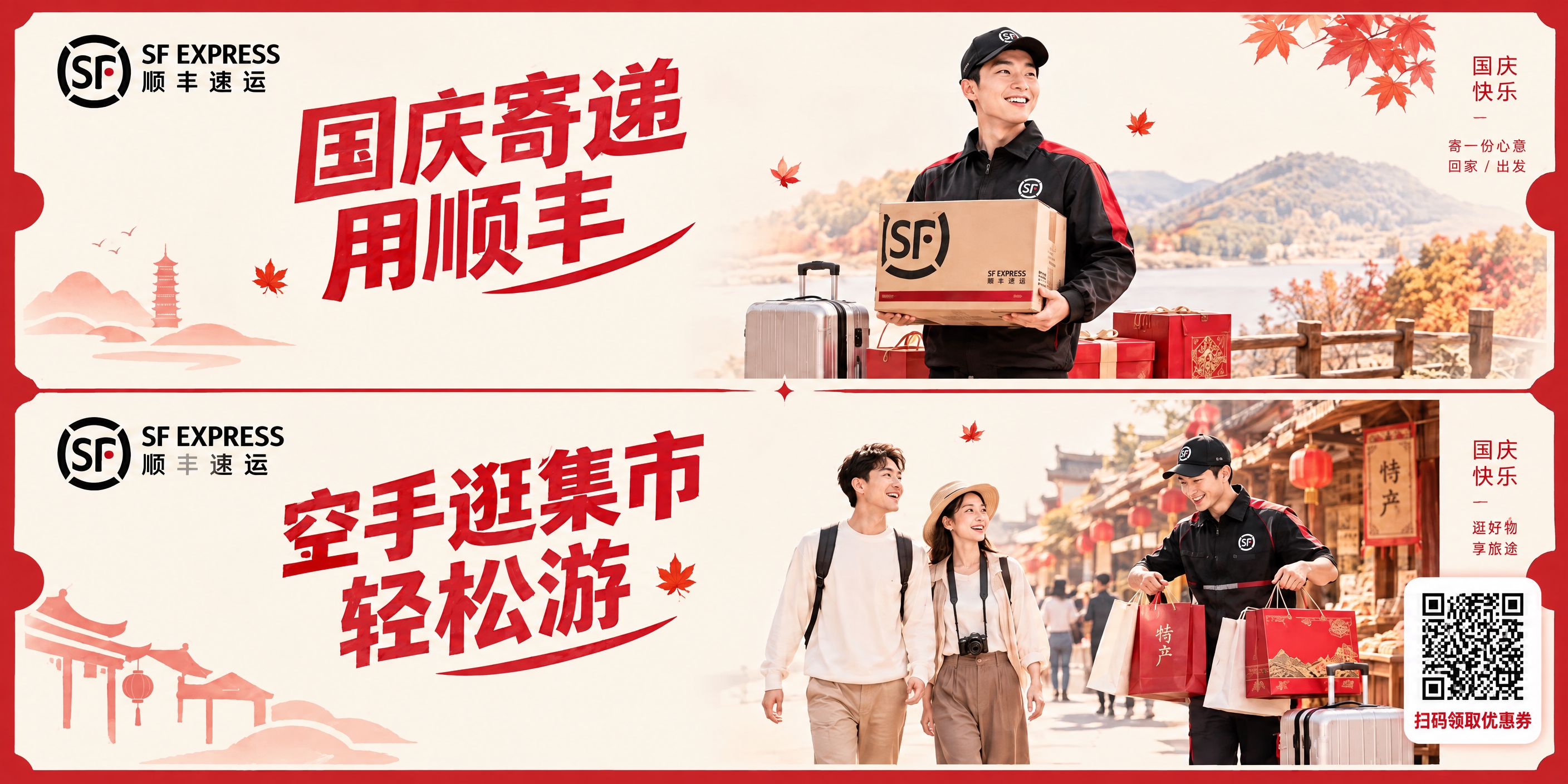 将第二张图的二维码加到第一张联票画面的右下方：二维码置于画面右… - 图片创意预览