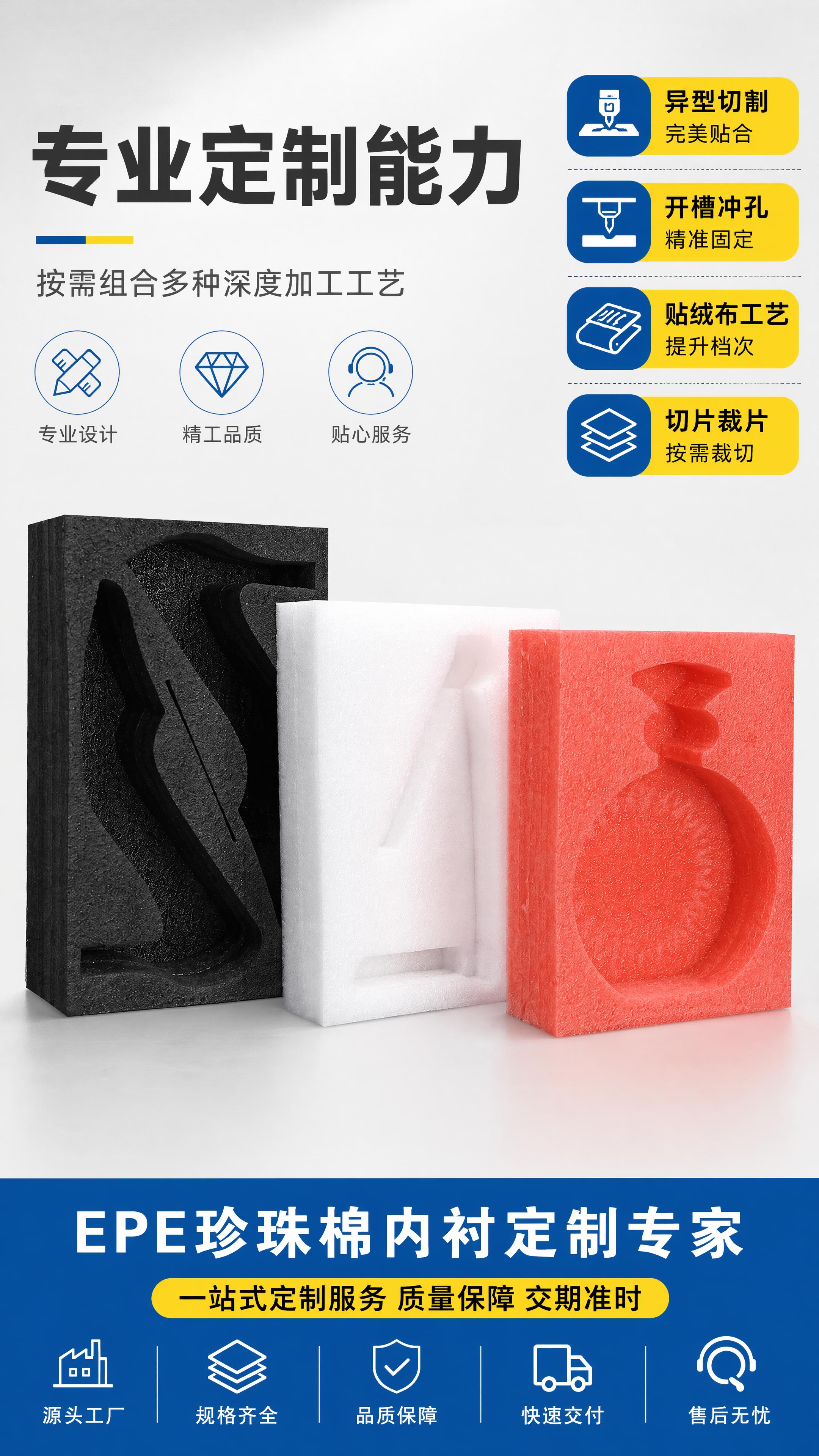 EPE珍珠棉片材护角型材珍珠棉异型内衬内托可开槽贴绒布工厂批发… - 图片创意预览