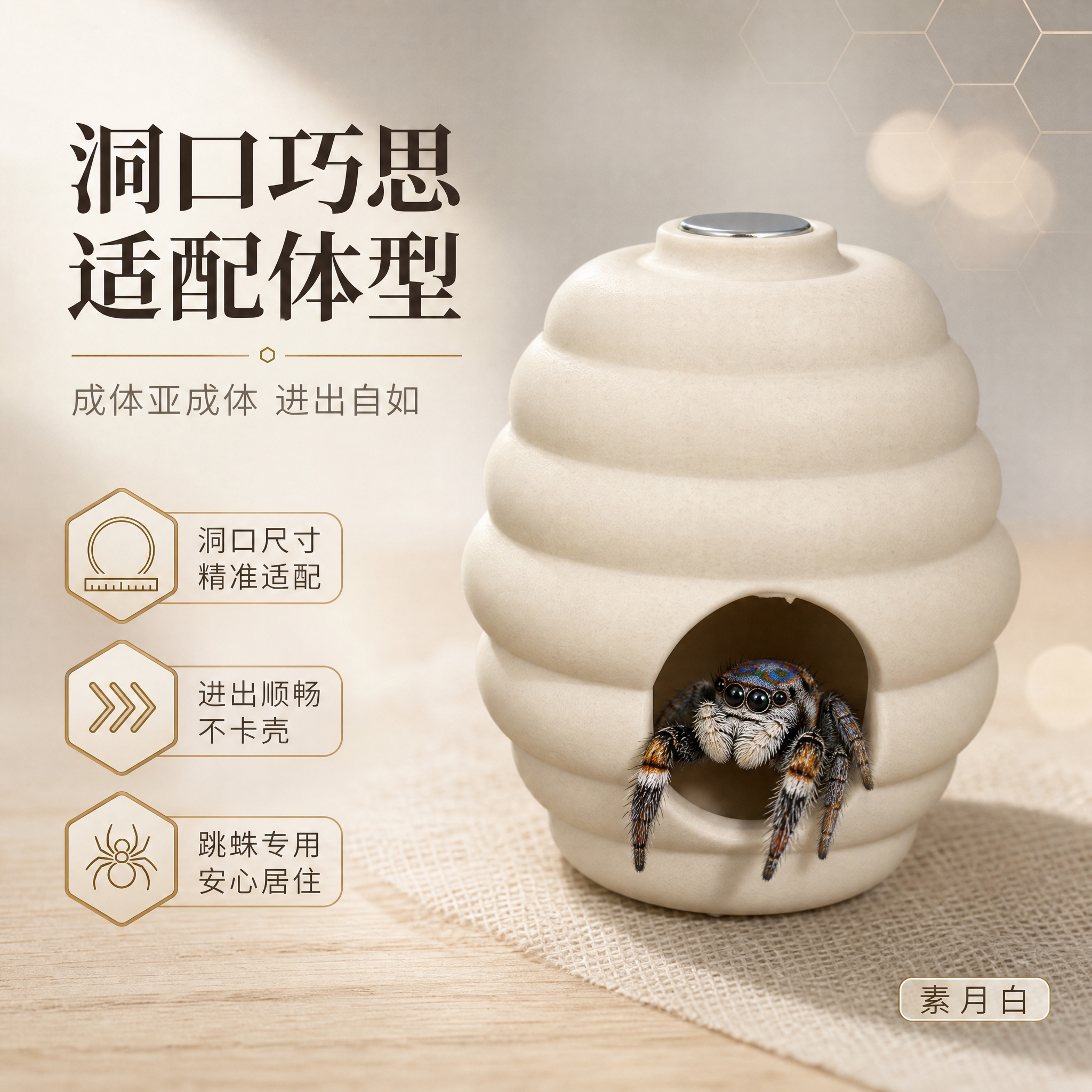 [主图-2] 淘宝主图：主打“洞口大小适配跳蛛体型”，证明成体… - 图片创意预览