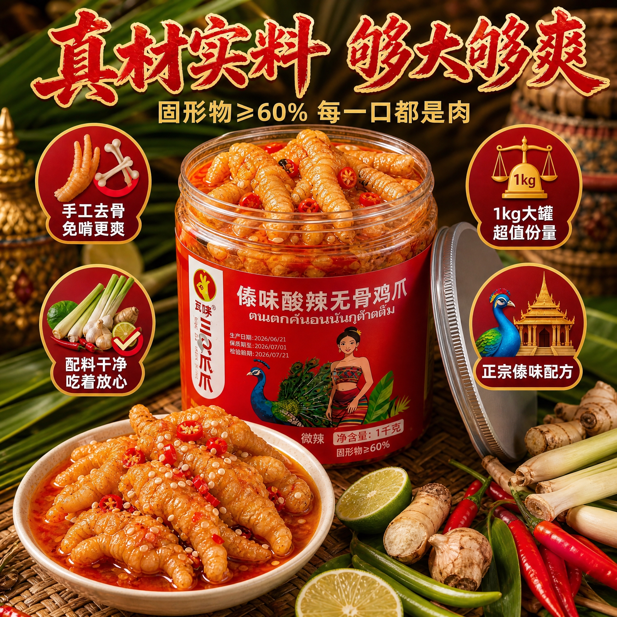 [主图-2修改版] 核心亮点与品质 无骨脱骨 大份量 配料干净… - 图片创意预览