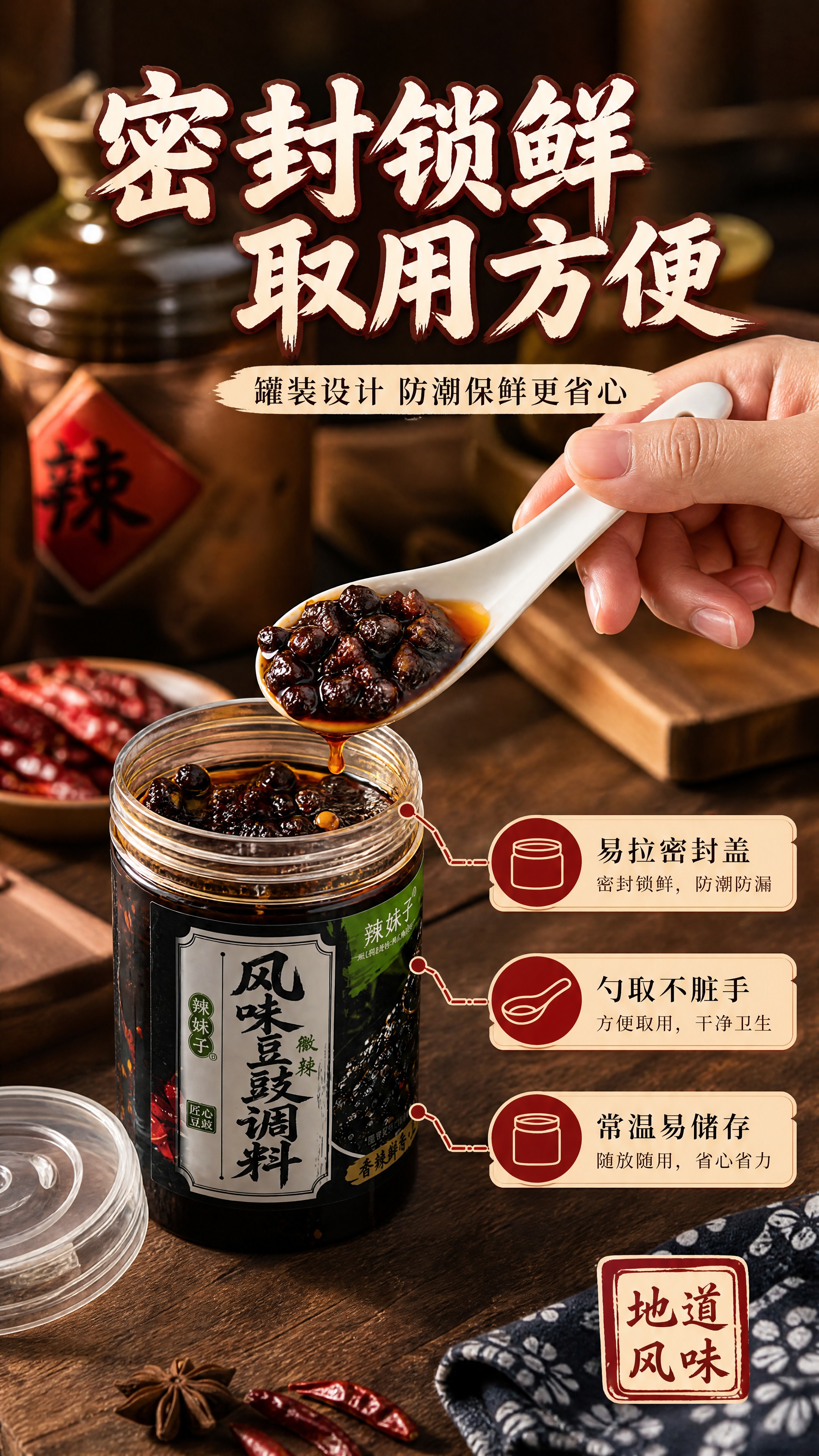[商品] 使用【图2】辣妹子风味豆豉调料罐，保留罐体、标签、L… - 图片创意预览