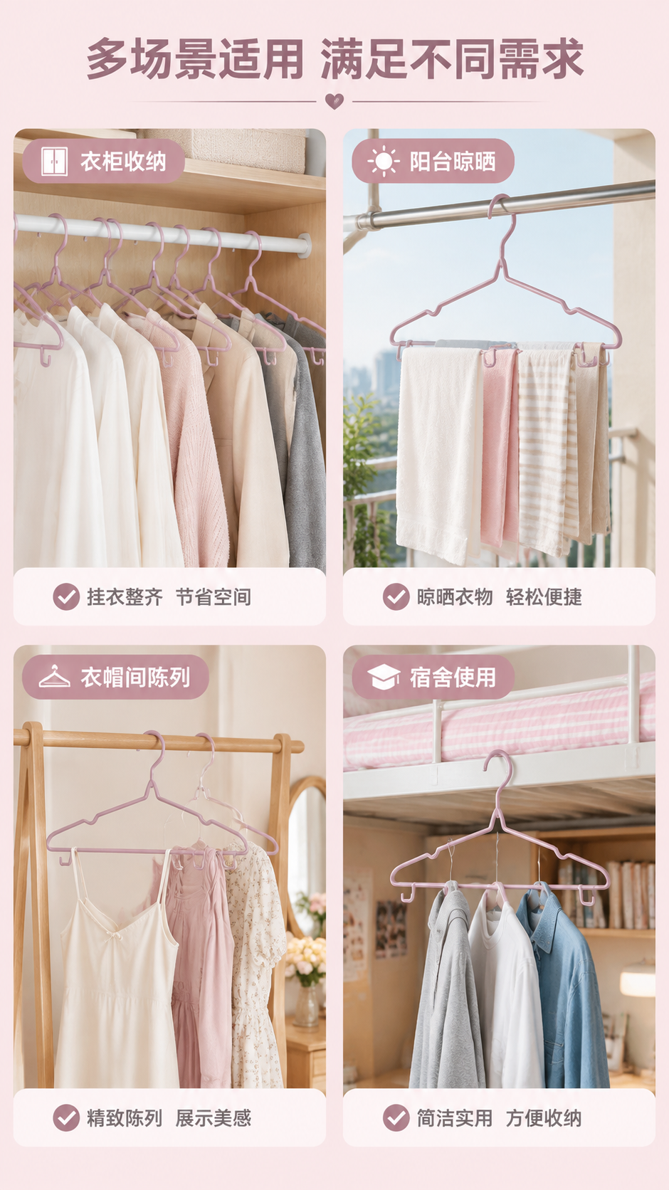 [商品] 使用【图1】浅粉色浸塑衣架；保留结构、颜色、材质；每… - 图片创意预览