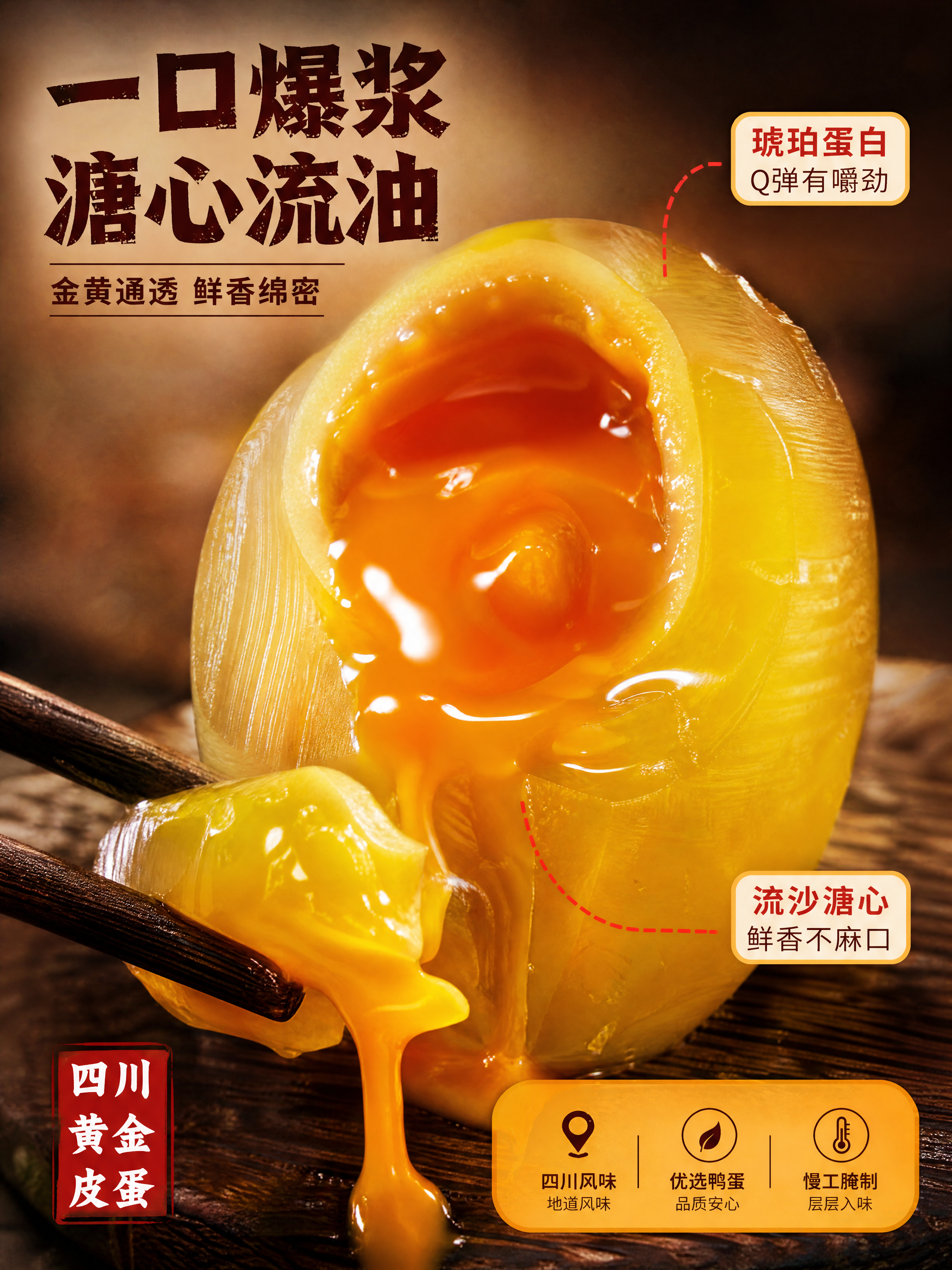 [商品] 使用【图1】四川黄金皮蛋；保留切开后金黄琥珀色半透明… - 图片创意预览