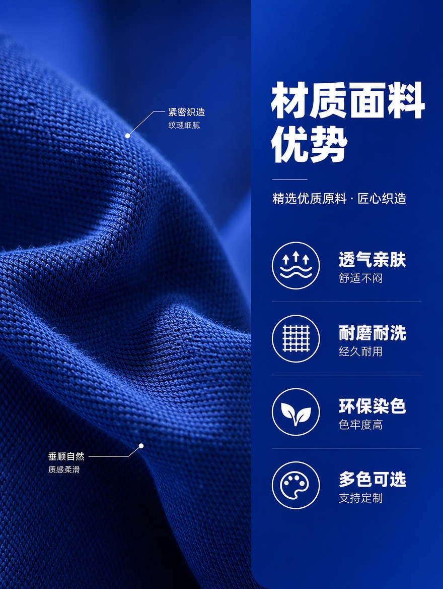 [商品] 无实物产品图，生成材质面料优势模块模板；画面主体为高… - 图片创意预览