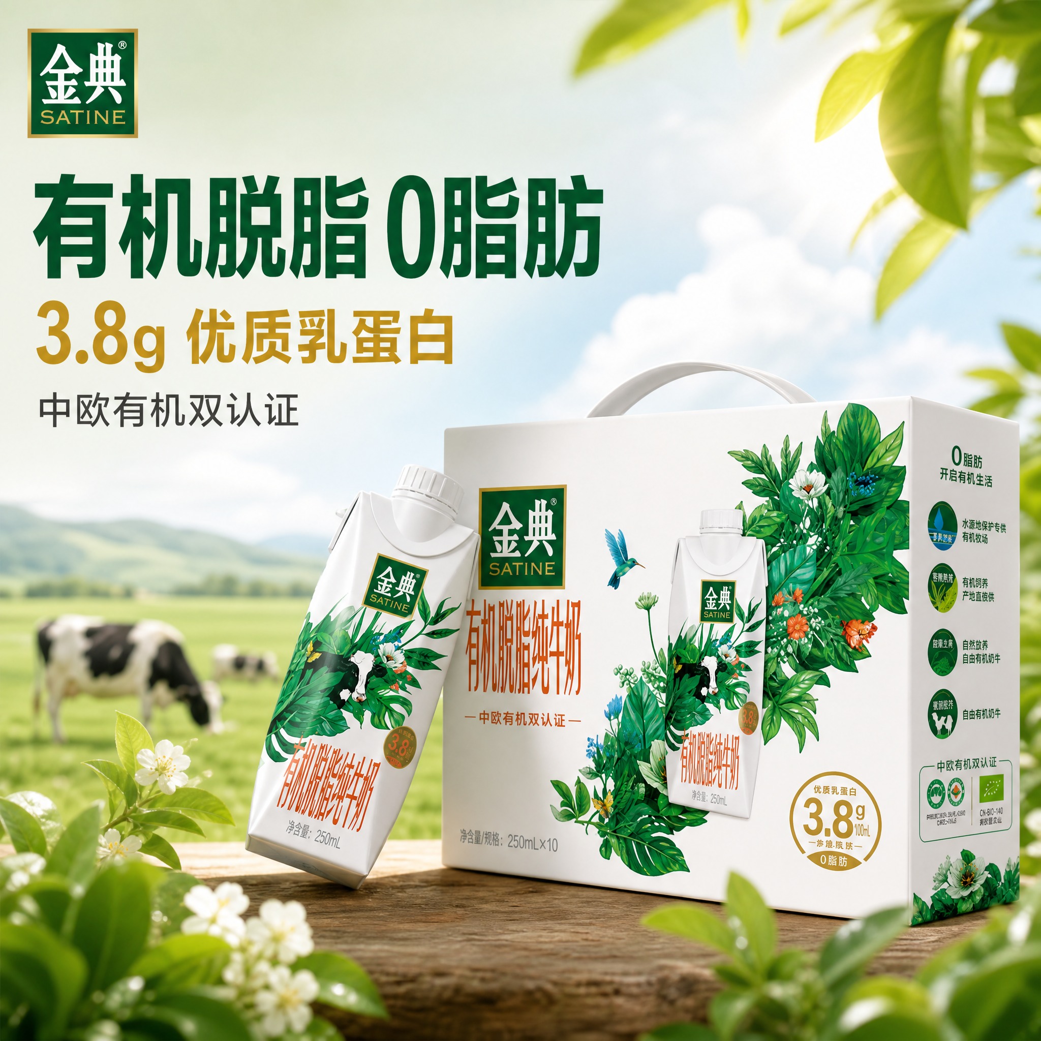 [主图-1] 金典有机脱脂纯牛奶 整箱装 首图点击率 有机脱脂… - 图片创意预览