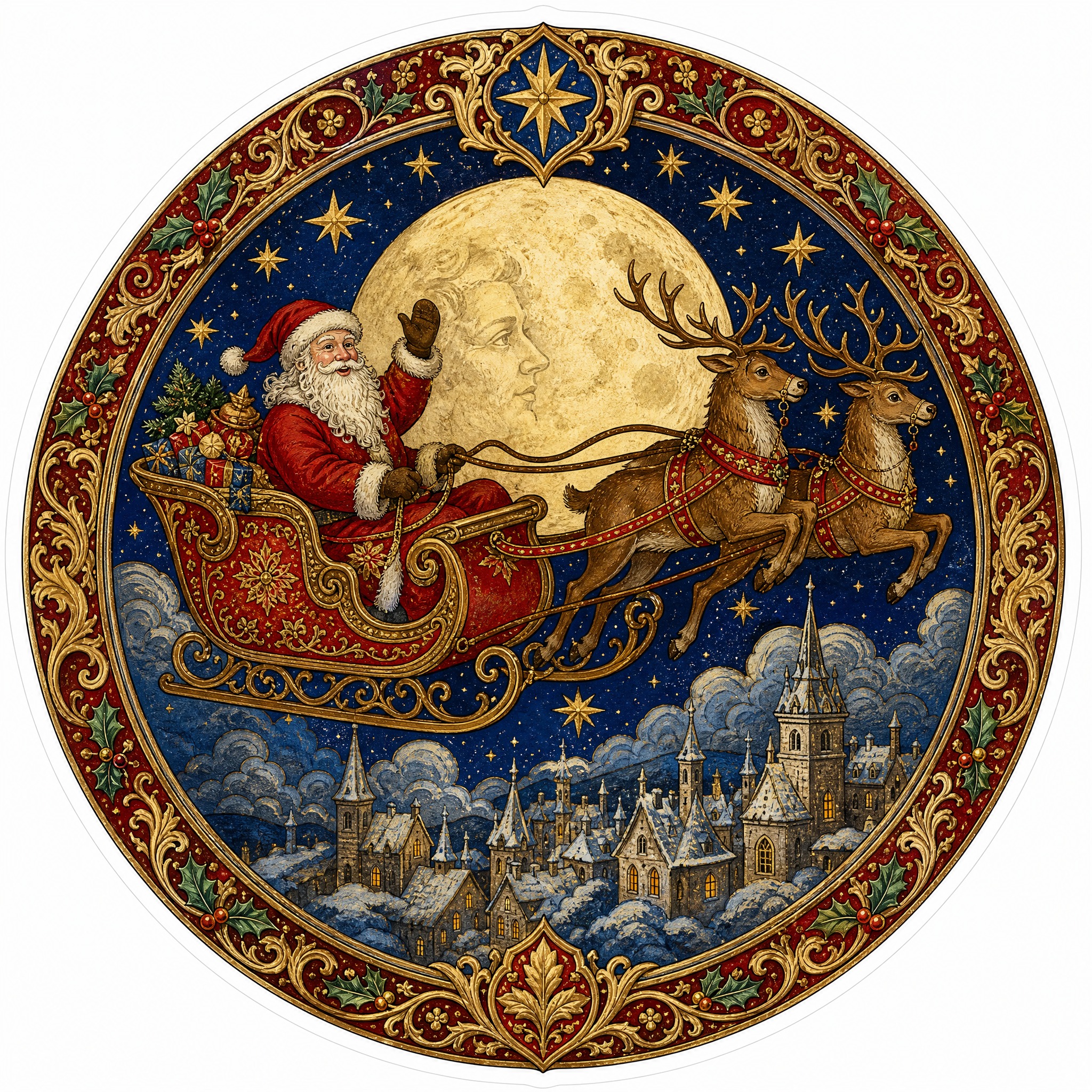 Christmas sticker, medieval ill… - 图片创意预览