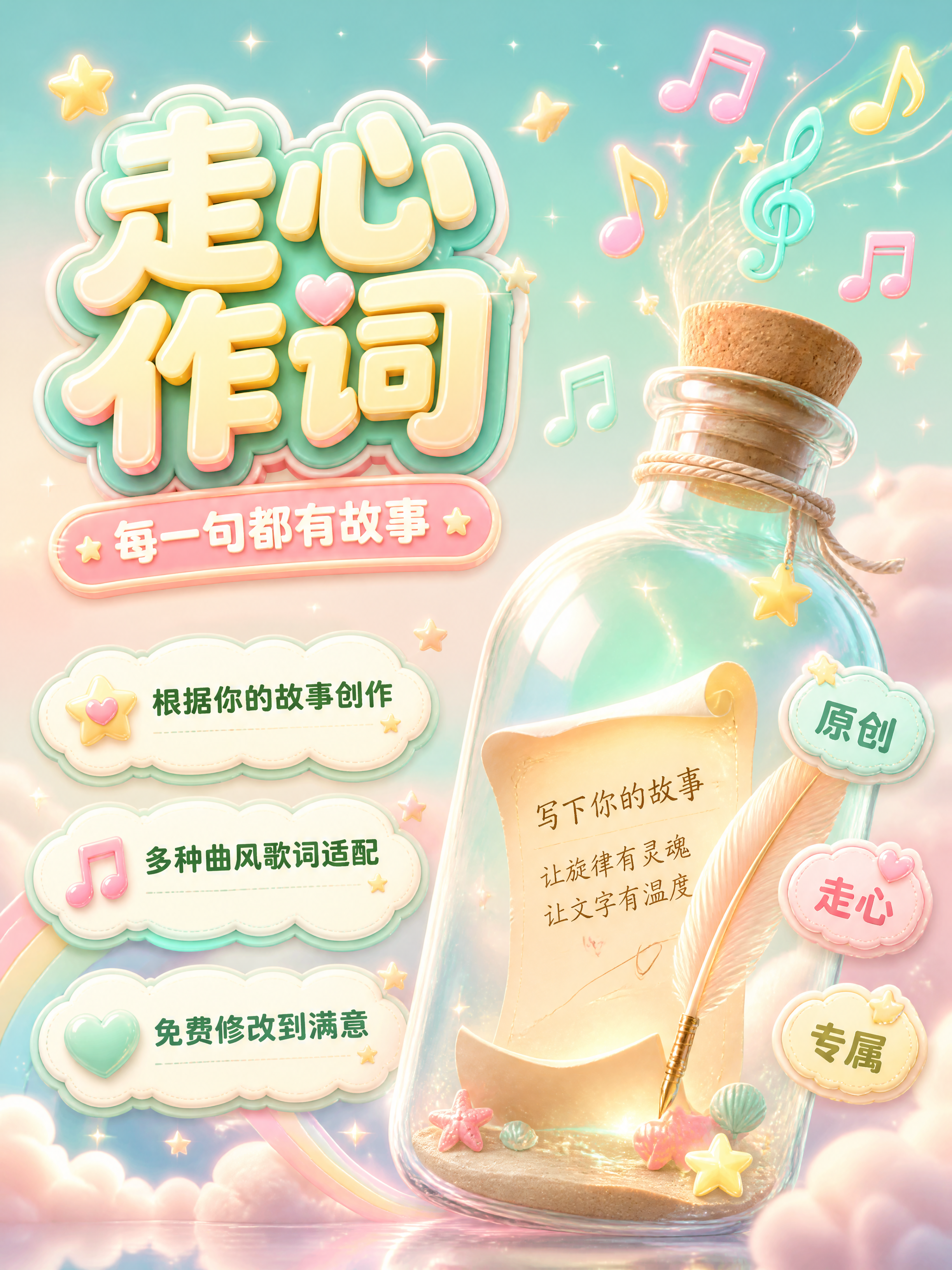 [商品] 使用【图1】【图2】作为音乐服务视觉风格参考；保留3… - 图片创意预览