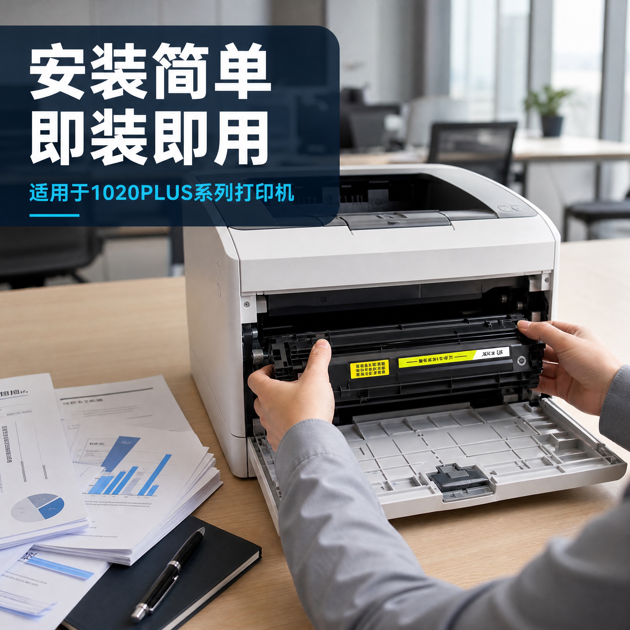 [主图-4] 真实使用场景展示，硒鼓安装在打印机中的使用状态。… - 图片创意预览