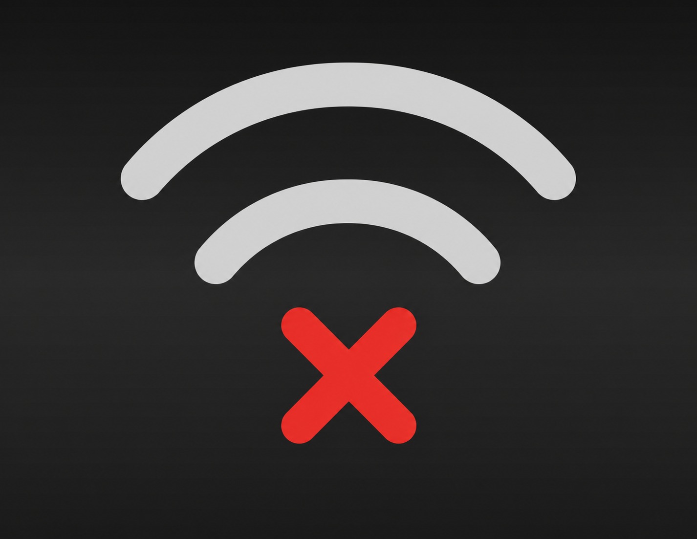 重新描绘这张WiFi断开图标，保持原有设计：深灰到黑色渐变背景… - 图片创意预览