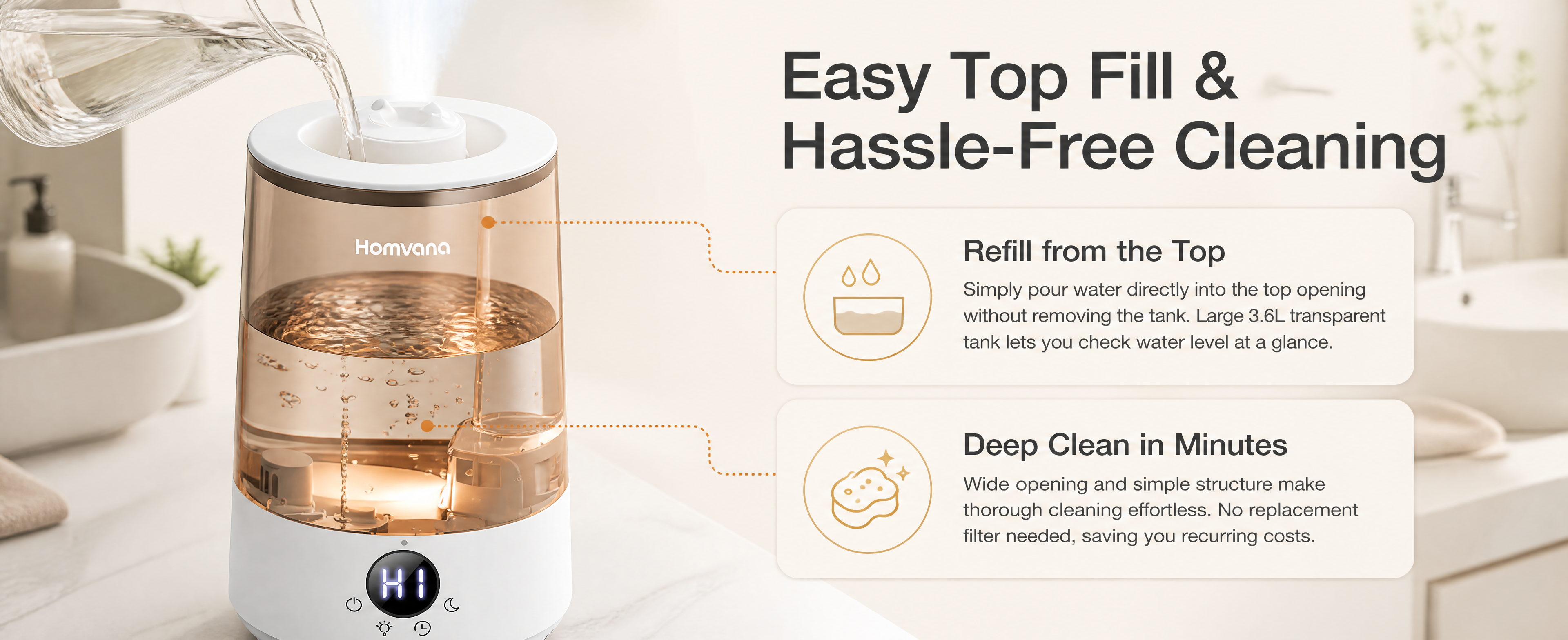 [商品] 使用【图1】Homvana三合一冷雾超声波加湿器；保… - 图片创意预览