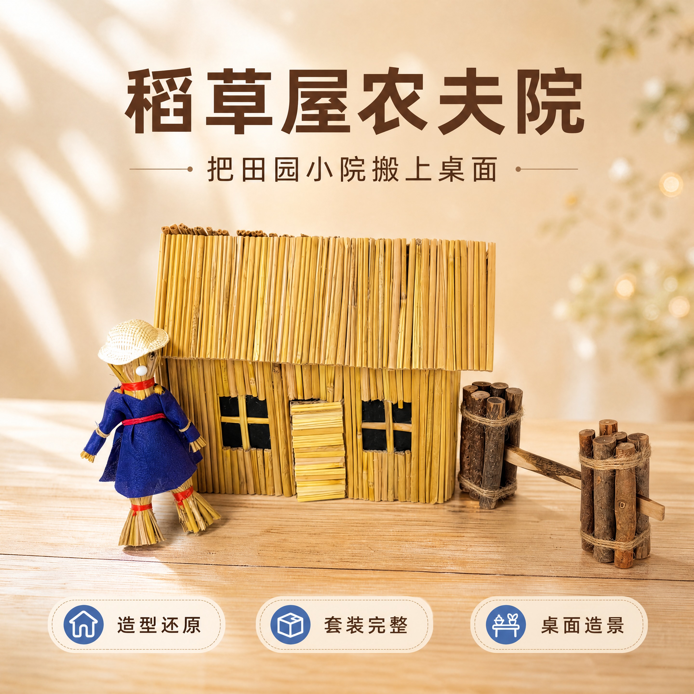 [商品] 使用【图1】稻草屋农夫院套装（含稻草屋主体、蓝衣草帽… - 图片创意预览