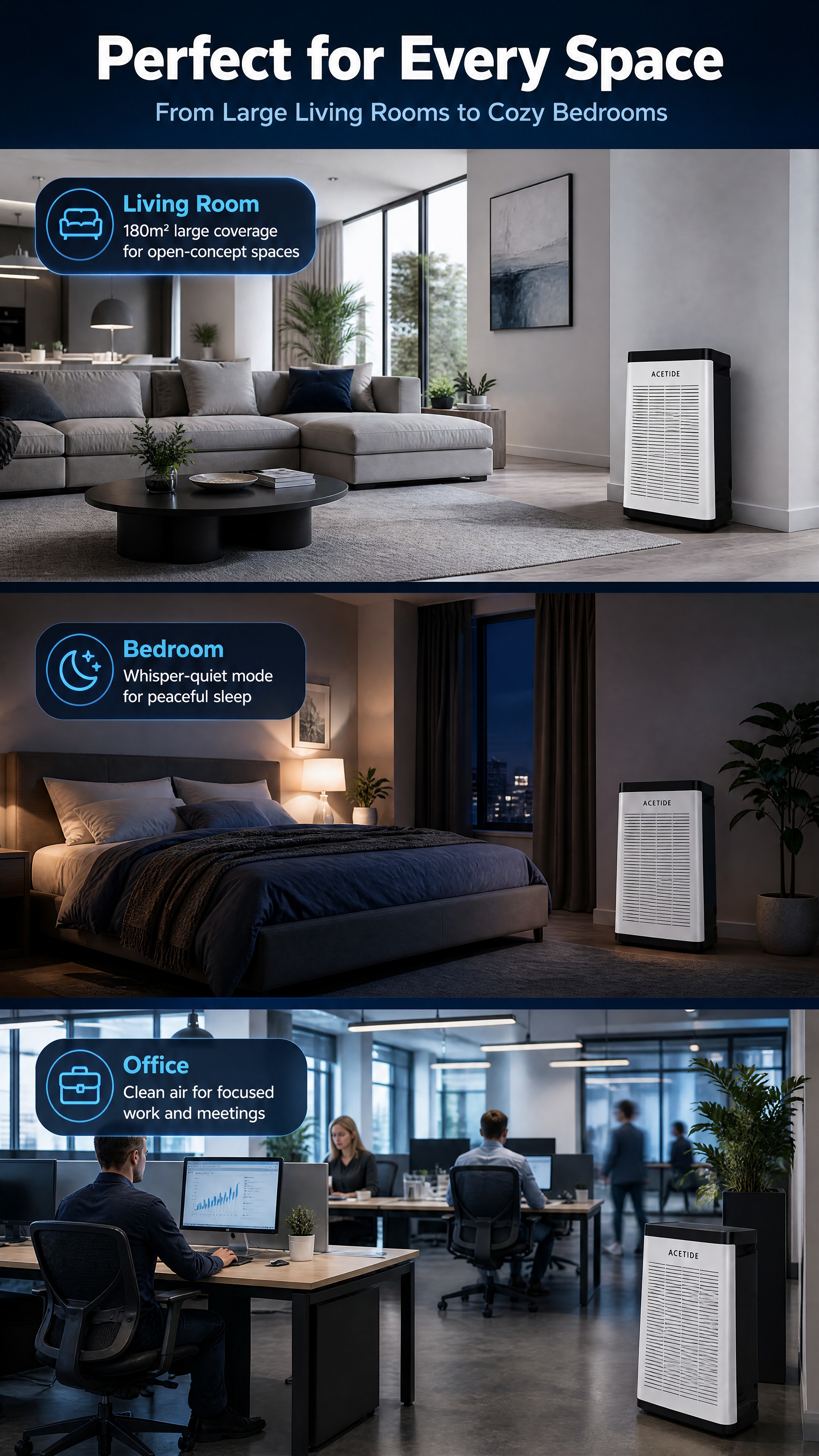 [商品] 使用【图1】ACETIDE智能立式空气净化器；保留白… - 图片创意预览