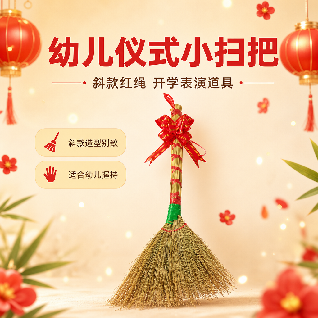 [商品] 使用【图1】小扫把斜款捆红绳；保留斜款造型、红绳捆扎… - 图片创意预览