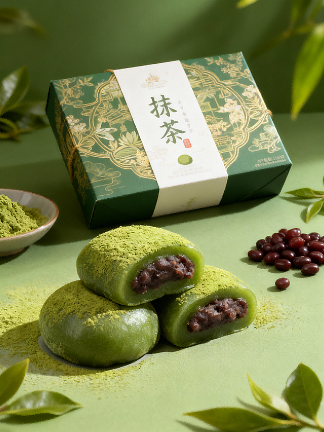 生成该产品的外包装，精致有设计感，周围加入与该食品相关的元素，整体氛围雅致古典，采用写实、质感细腻的图像生成风格，最终图片包括产品及其包装