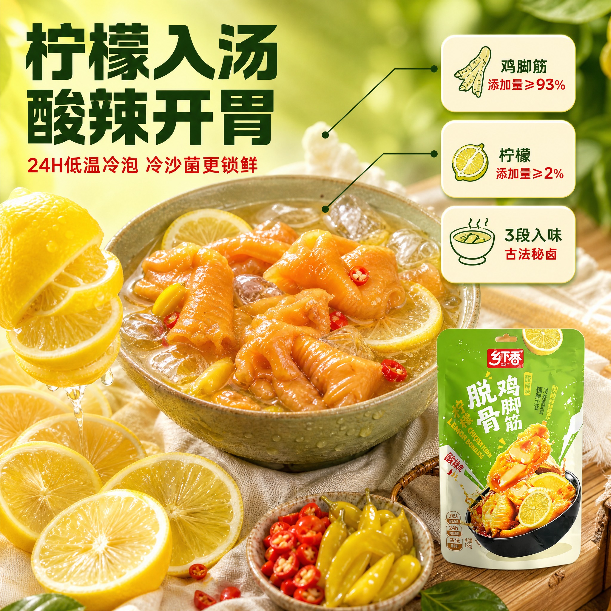 [主图-2] 核心亮点与工艺溯源：用柠檬原料与低温冷泡工艺建立… - 图片创意预览