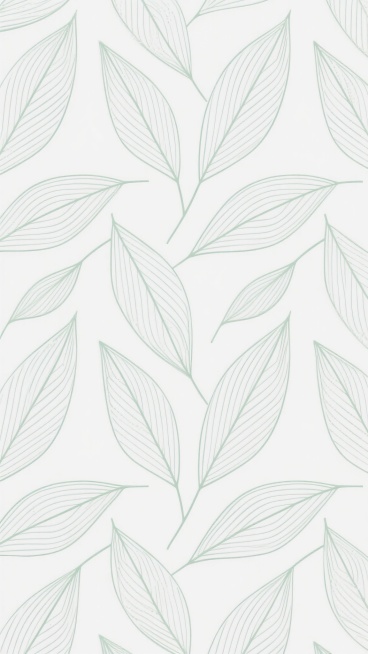 极简主义风格线条背景，以白色为基底，由纤细均匀的浅绿色线条构成抽象几何图案。主体为大小不一、方向交错的柳叶状形态，每个叶片内部填充平行排列的细密线条，线条间距均等，走向与叶片轮廓一致。整体图案呈现无缝循环的对称式构图，线条流畅连续，无明显笔触痕迹，具有现代简约的设计感，视觉上形成轻盈、有序且富有韵律的动态平衡效果，营造出冷静、清新、专业的氛围。预览效果