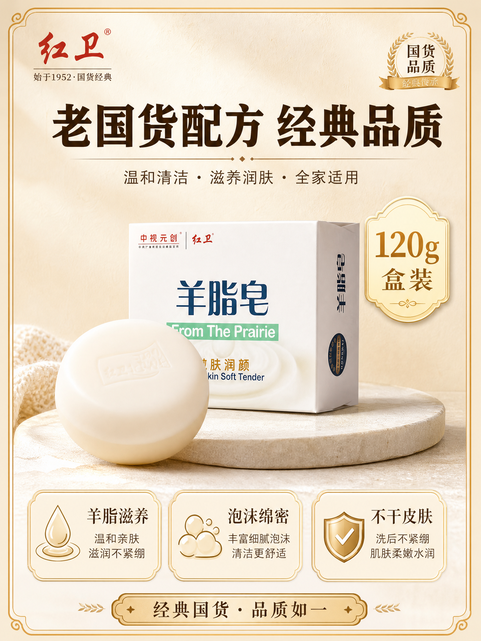 [主图-5] 老国货配方+规格展示，品牌信任型主图，突出120… - 图片创意预览