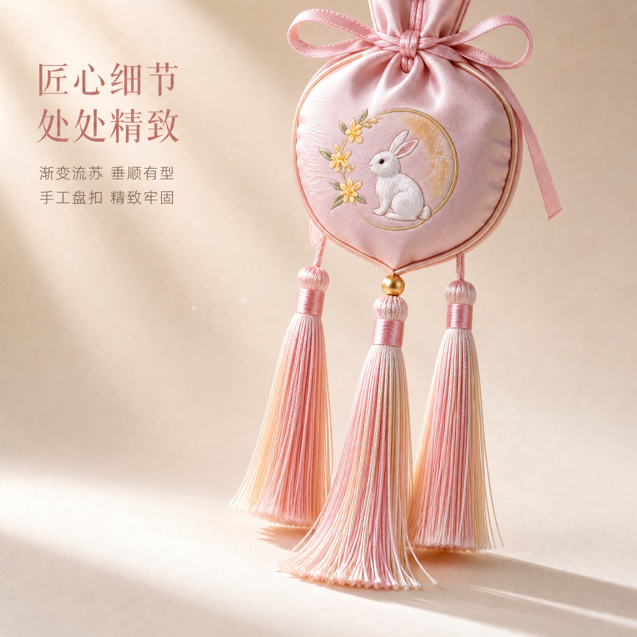 [主图-3] 流苏与结构细节图，展示香囊底部三根渐变流苏、盘扣… - 图片创意预览