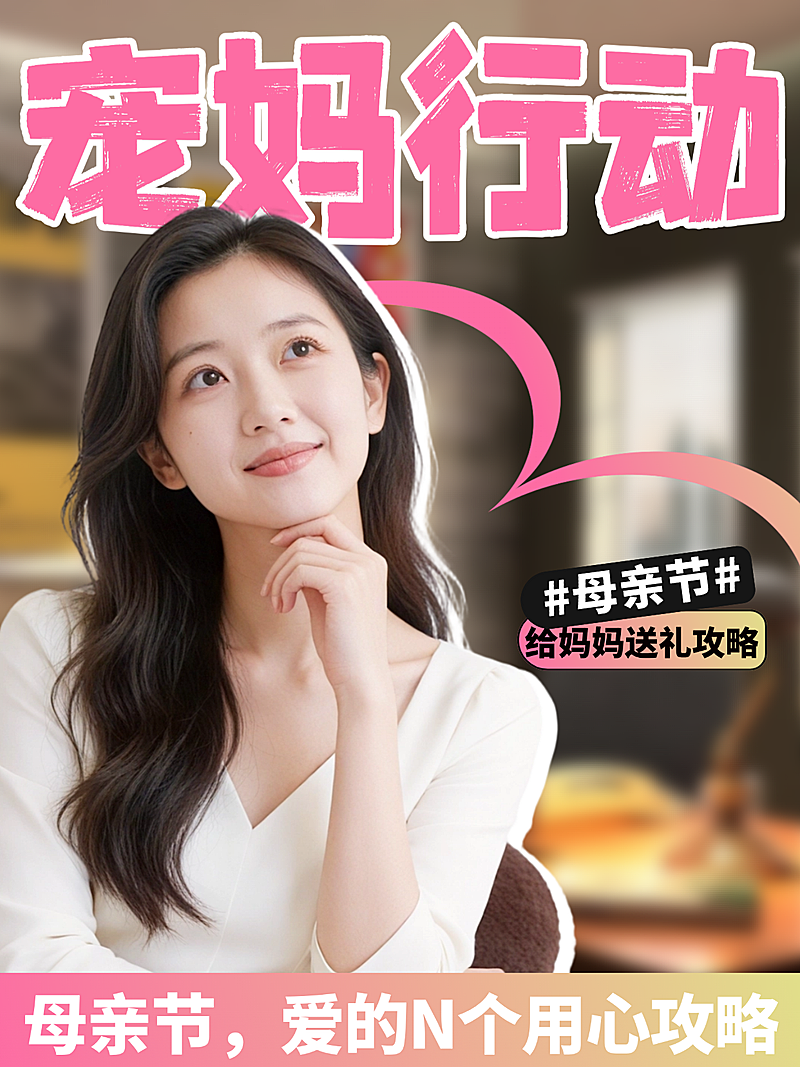 人像母亲节送礼攻略拼贴风小红书封面